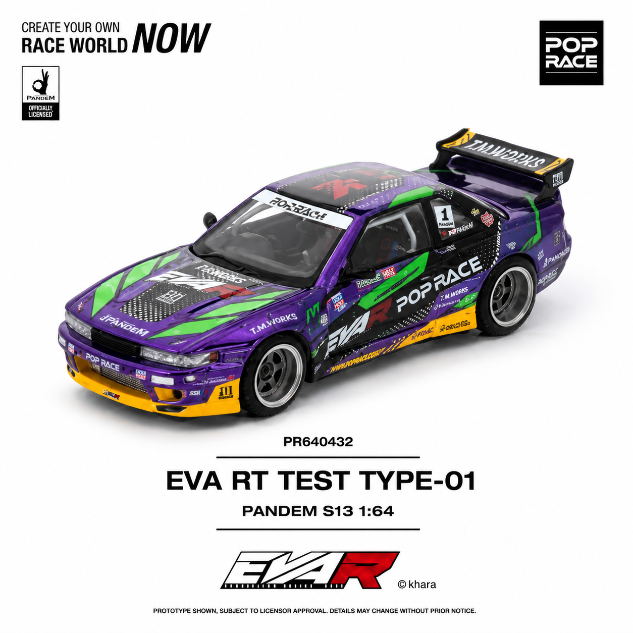 Pop Race EVA RT Test Type-01 Pandem Nissan Silvia S13 #PR640432