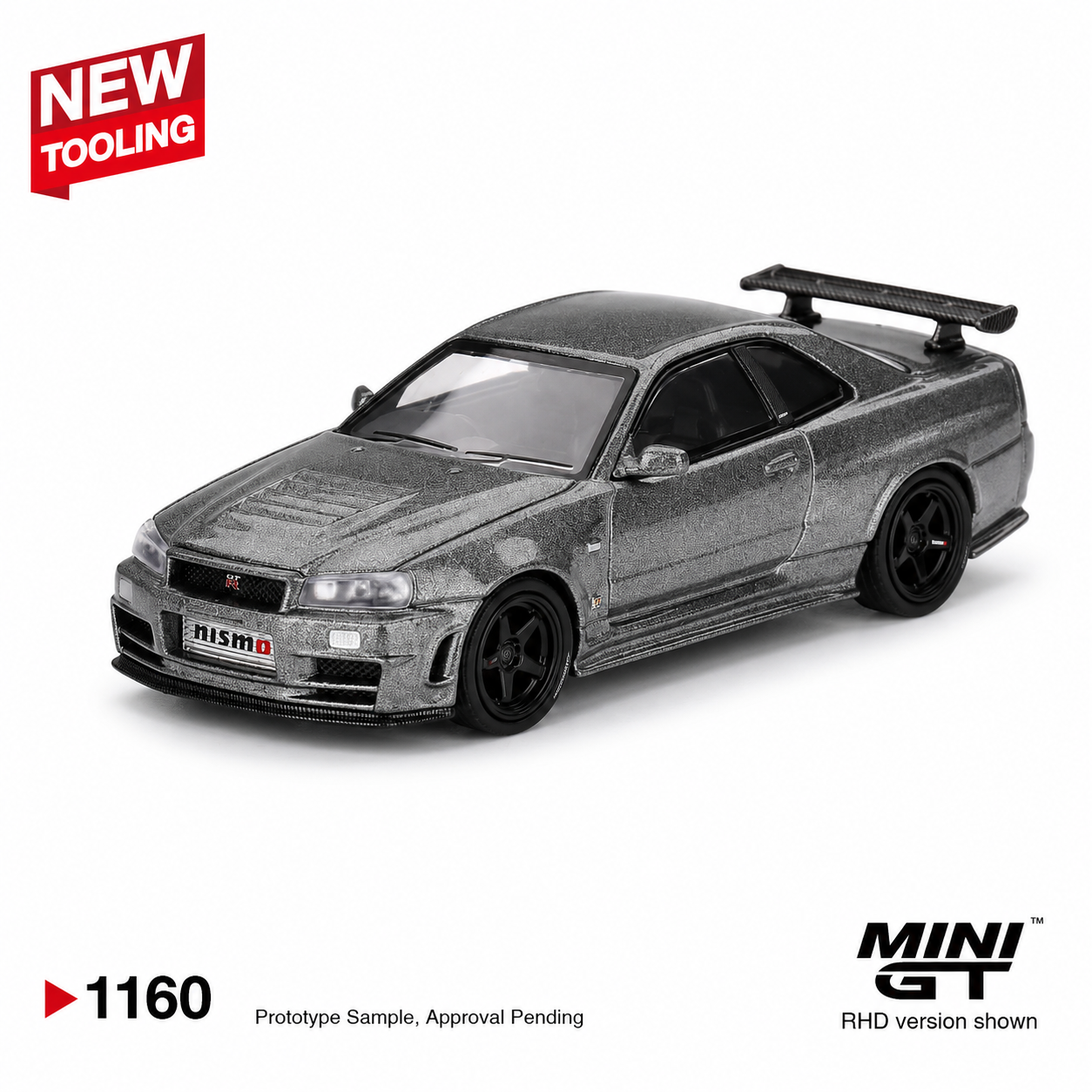 MINI GT Nissan Skyline GT-R R34 NISMO Z-Tune Gun Metallic 1:64 Scale Diecast Metal Model Car