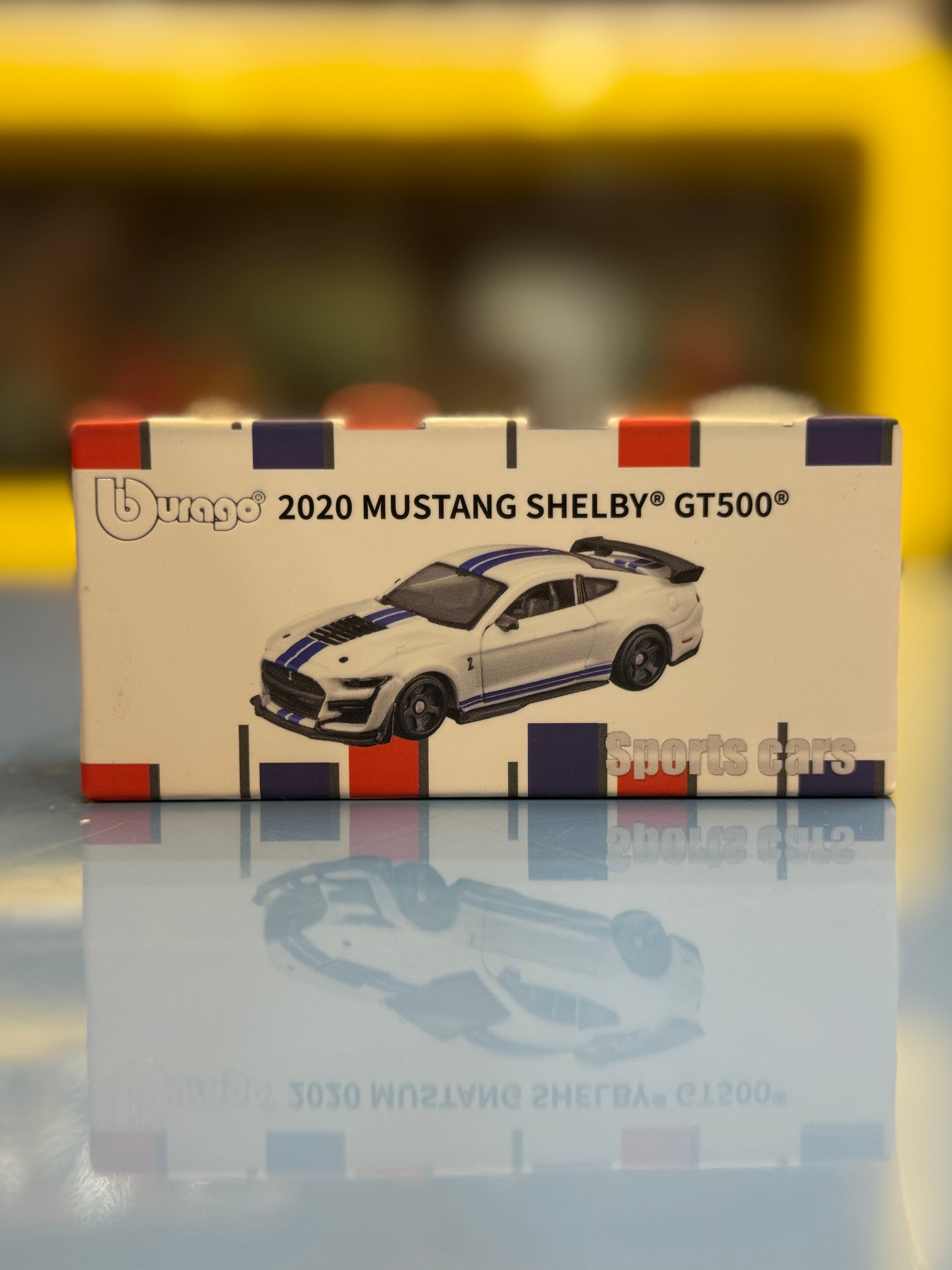 Bburago 2020 Ford Mustang Shelby GT500 Diecast Metal Toy Car – Premium 1:64 Scale Sports Car Model