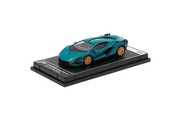 PosterCars Lamborghini Sián FKP 37 Blu Uranus 1:64 Scale Diecast Alloy Hypercar