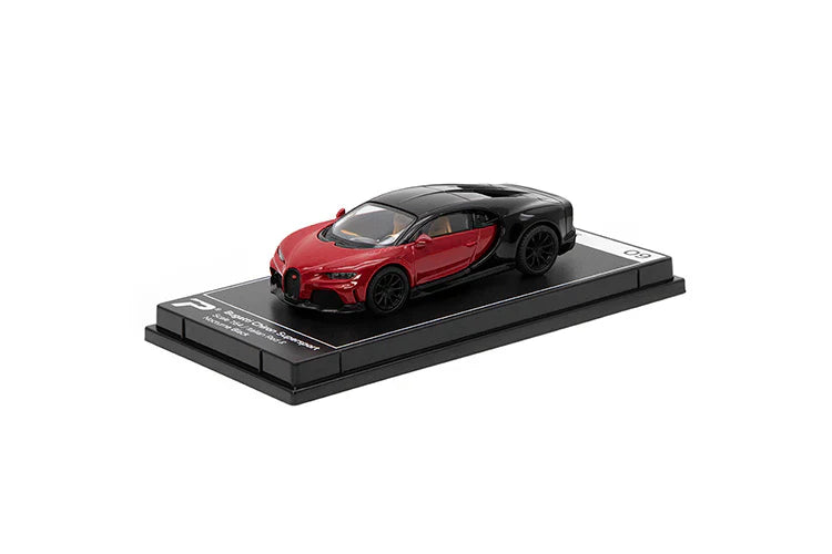 PosterCars Bugatti Chiron Super Sport Italian Red & Nocturne Black 1:64 Scale Diecast Alloy Hypercar