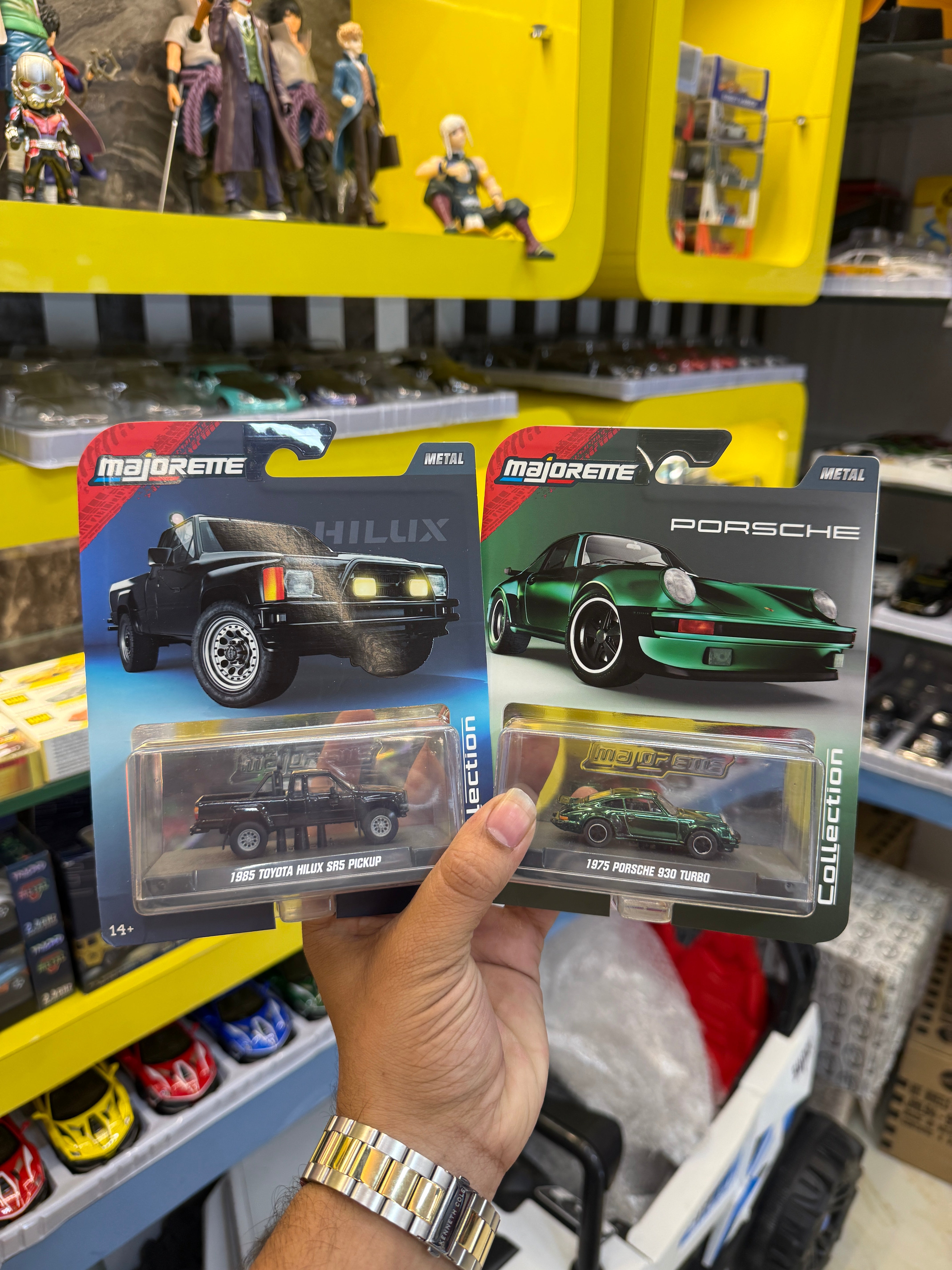 Majorette Toyota Hilux SR5 Pickup (1985) & Porsche 930 Turbo (1975) 1:64 Scale Diecast Metal Toy Cars – Premium Collector Set