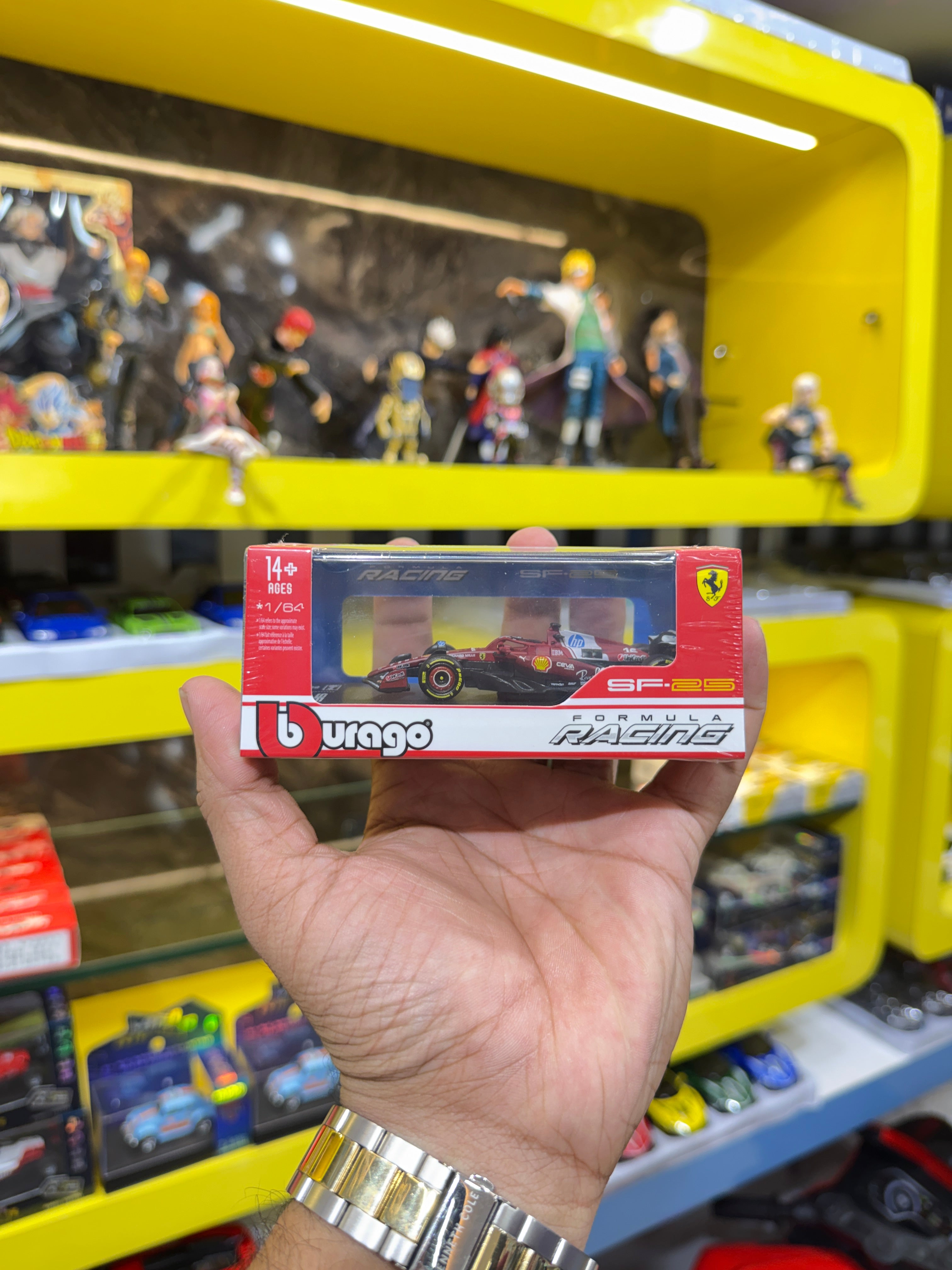 Bburago Ferrari SF-25 Formula Racing #16 1:64 Scale Diecast Metal Toy Car Model