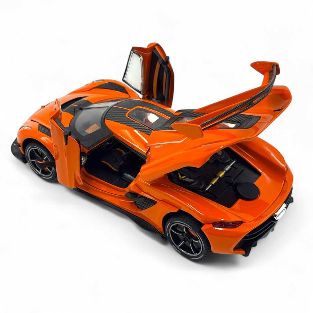 Premium Koenigsegg Jesko Diecast Model Car – 1:24 Scale Metal Hypercar Toy with Opening Doors & Engine Bay