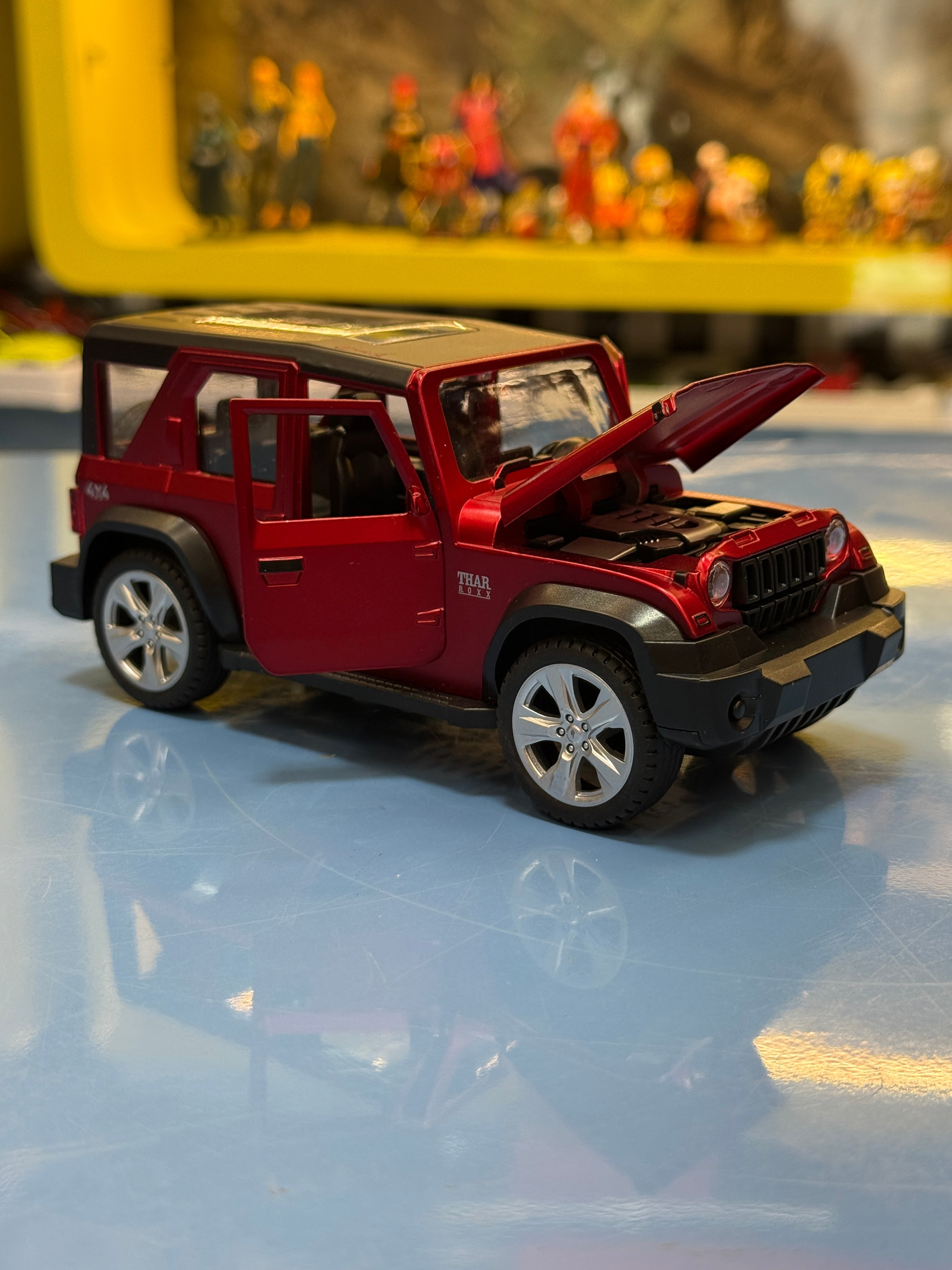 Mahindra Thar 4x4 1:32 Scale Premium Diecast Metal Toy Car Model with Opening Doors & Bonnet (Red)