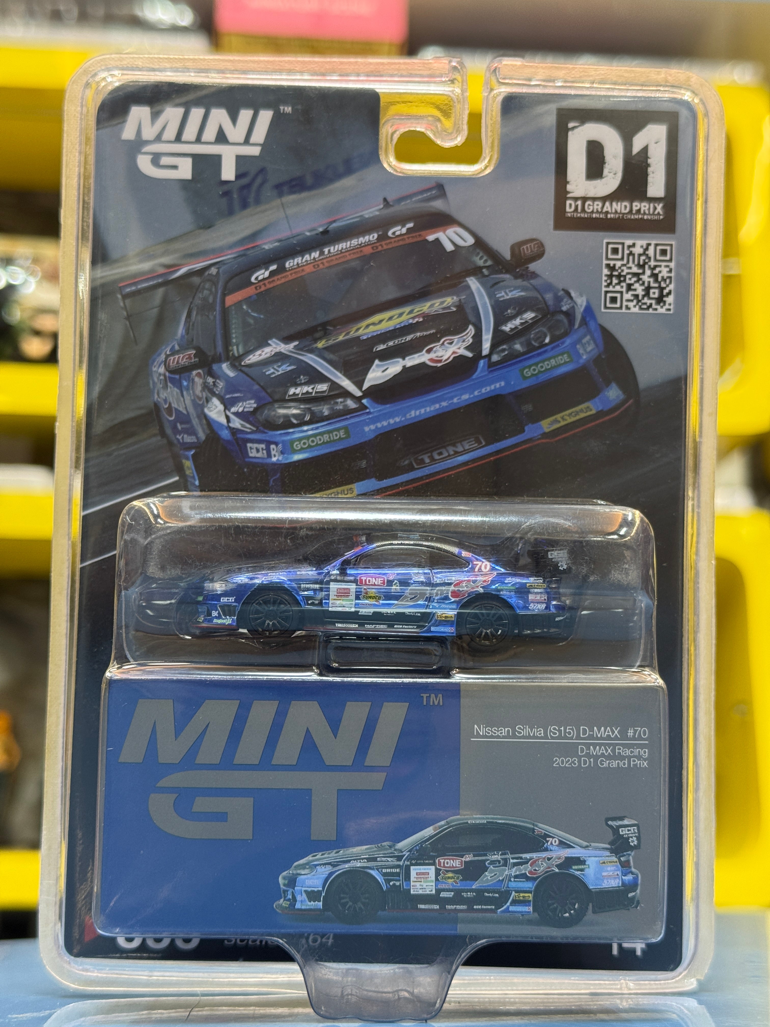 Mini GT Nissan Silvia S15 D-MAX #70 Diecast Metal Toy Car – 1:64 Scale Collectible Model