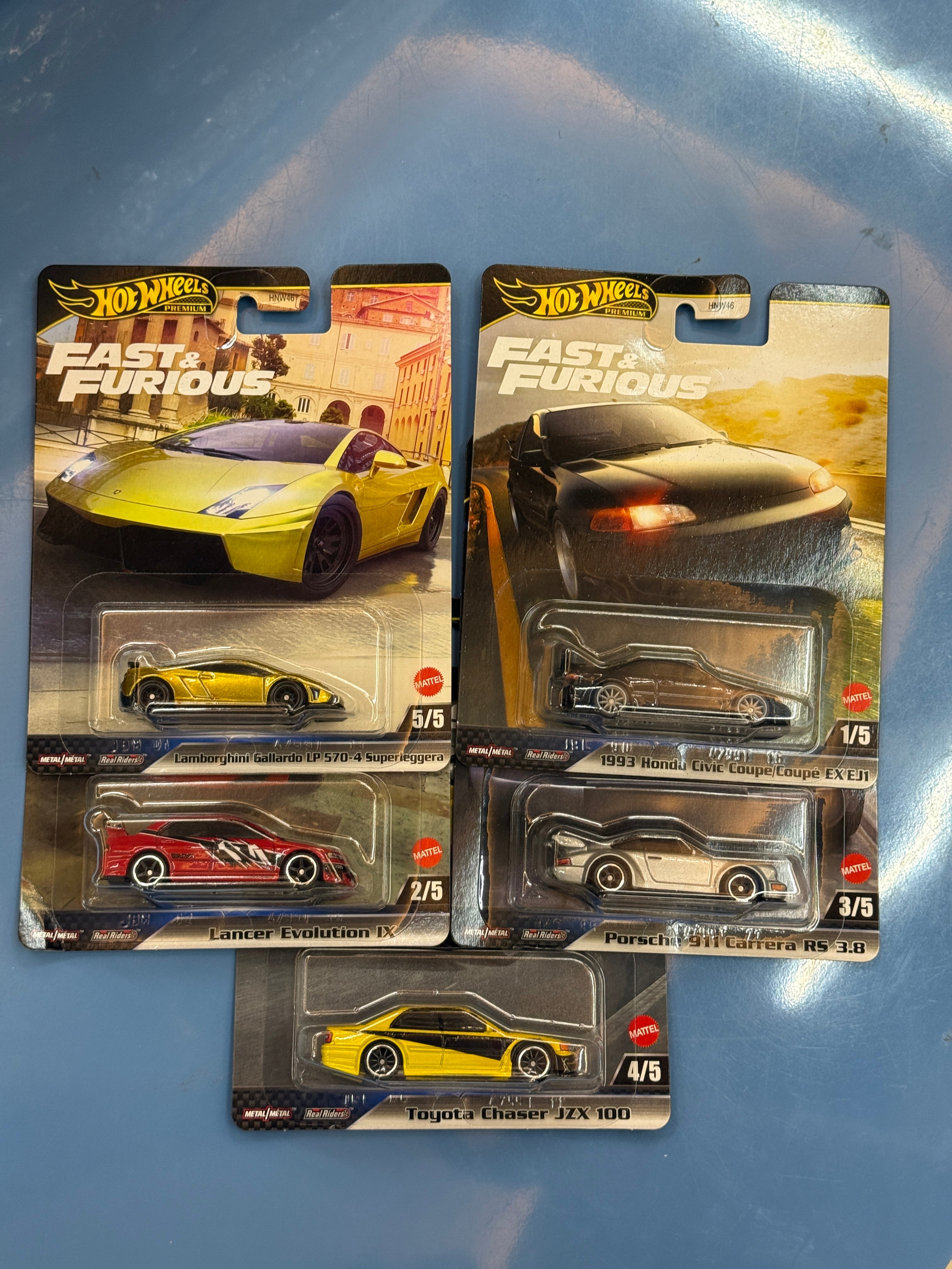 Hot Wheels Fast & Furious Premium Diecast Metal Toy Car Set – 1:64 Scale 5-Car Collector Pack