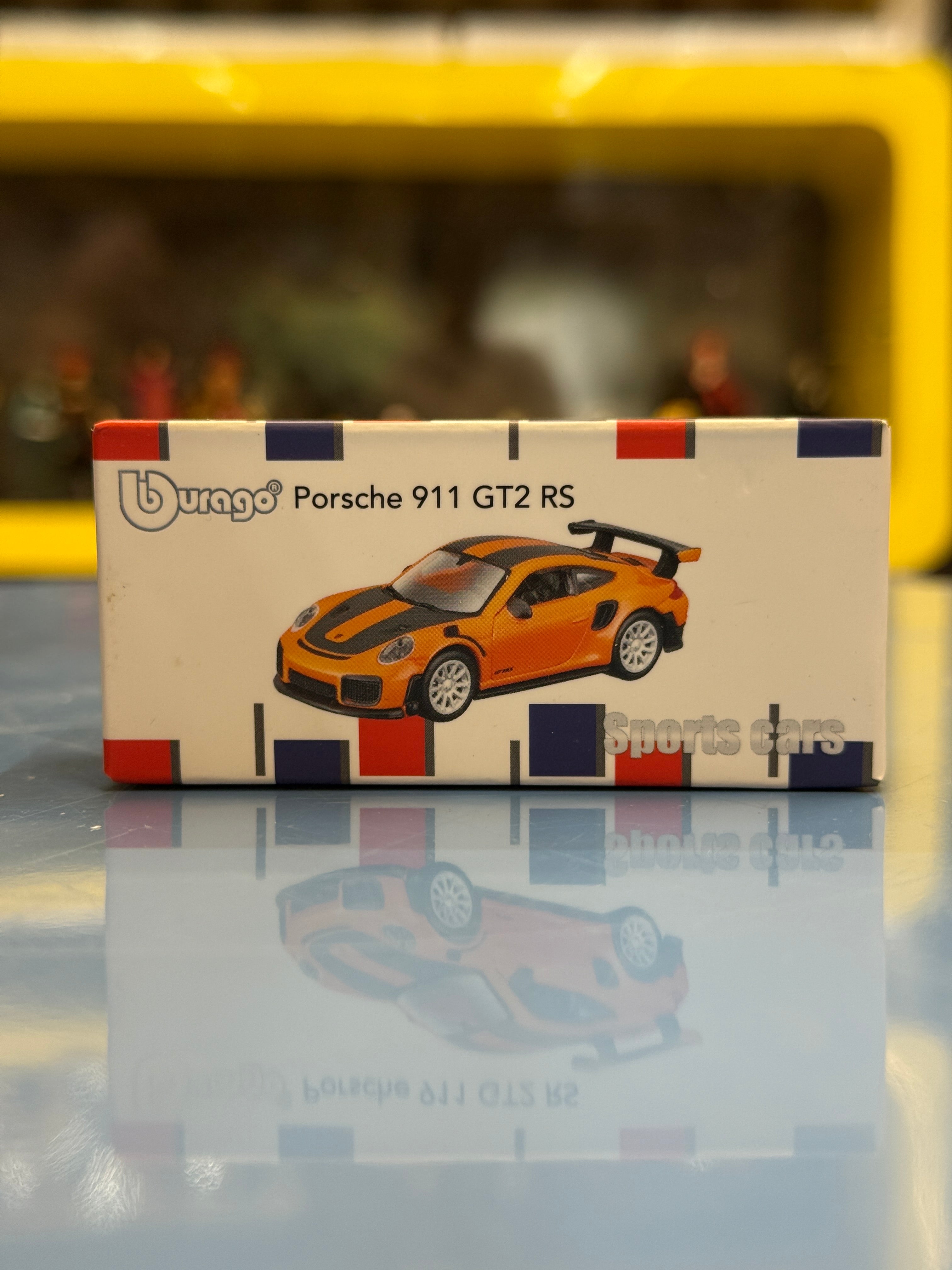 Bburago Porsche 911 GT2 RS Orange Diecast Metal Toy Car – Premium 1:64 Scale Sports Car Model