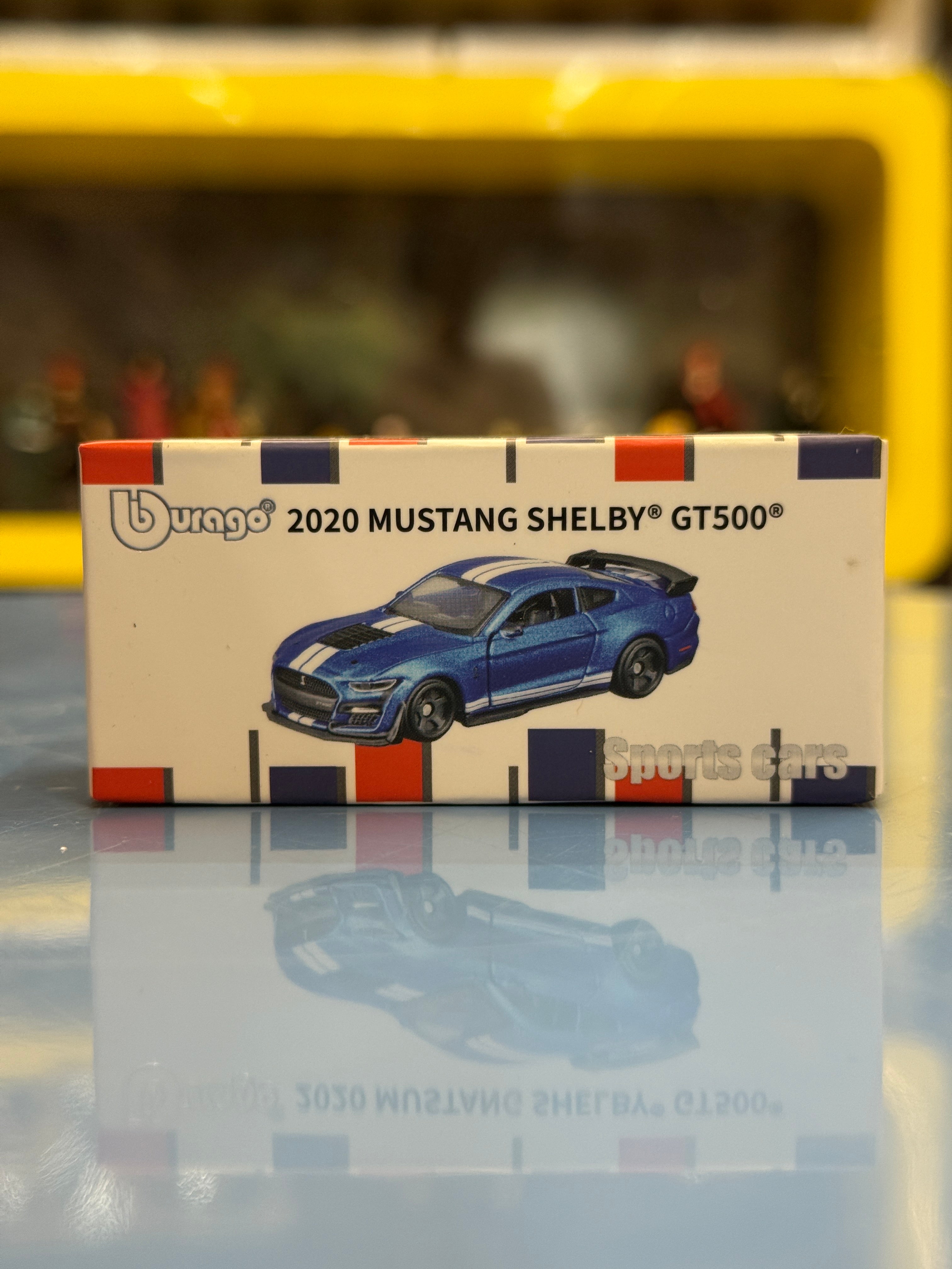 Bburago 2020 Ford Mustang Shelby GT500 Diecast Metal Toy Car – 1:64 Scale Sports Collector Model