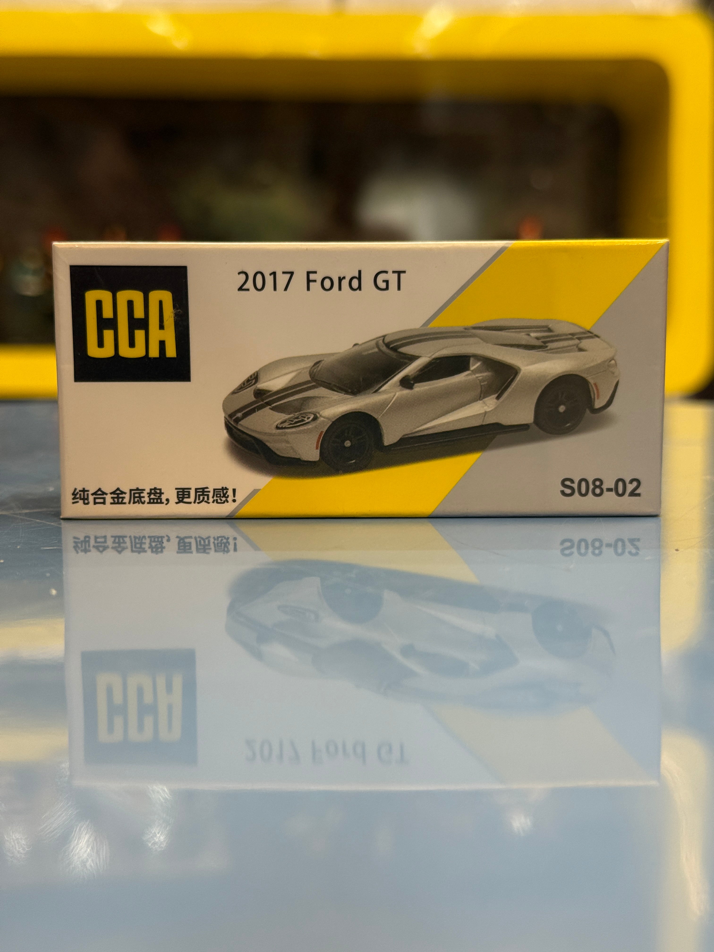CCA 2017 Ford GT Diecast Metal Toy Car – 1:64 Scale Premium Collector Edition (Silver Finish)
