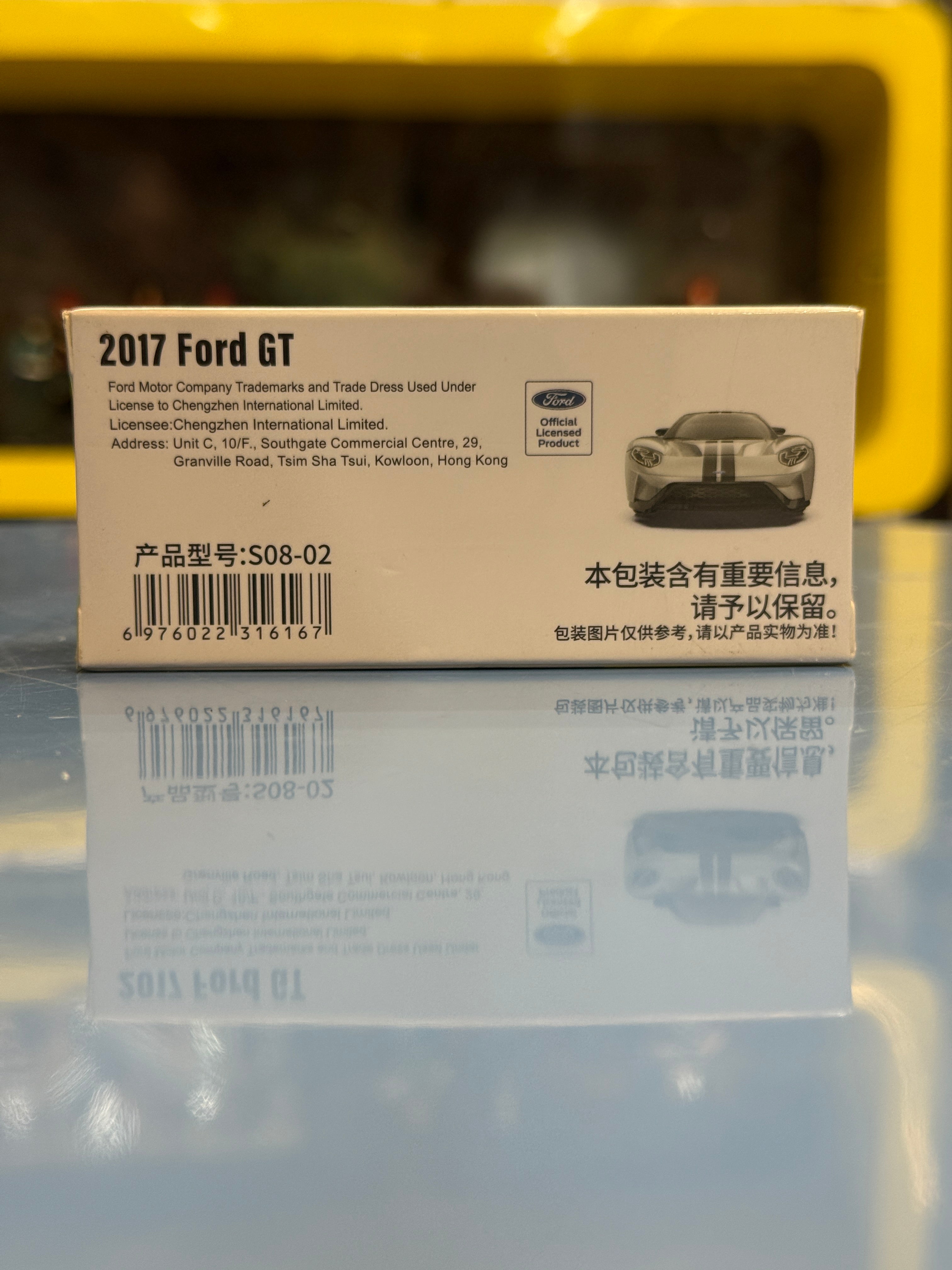 CCA 2017 Ford GT Diecast Metal Toy Car – 1:64 Scale Premium Collector Edition (Silver Finish)