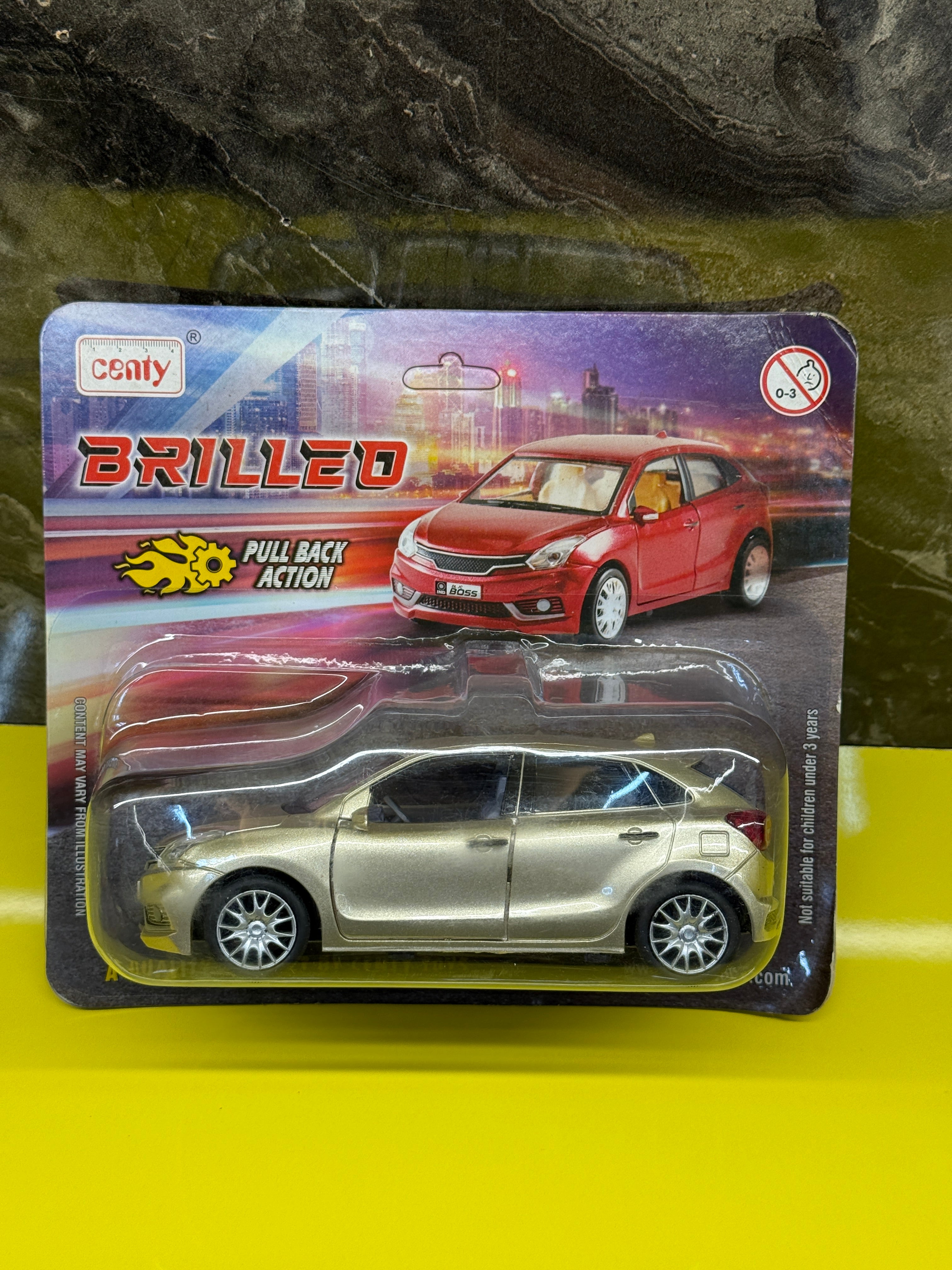 Centy Toys Maruti Suzuki Baleno Brilled Pull Back Action Toy Car – Champagne Gold