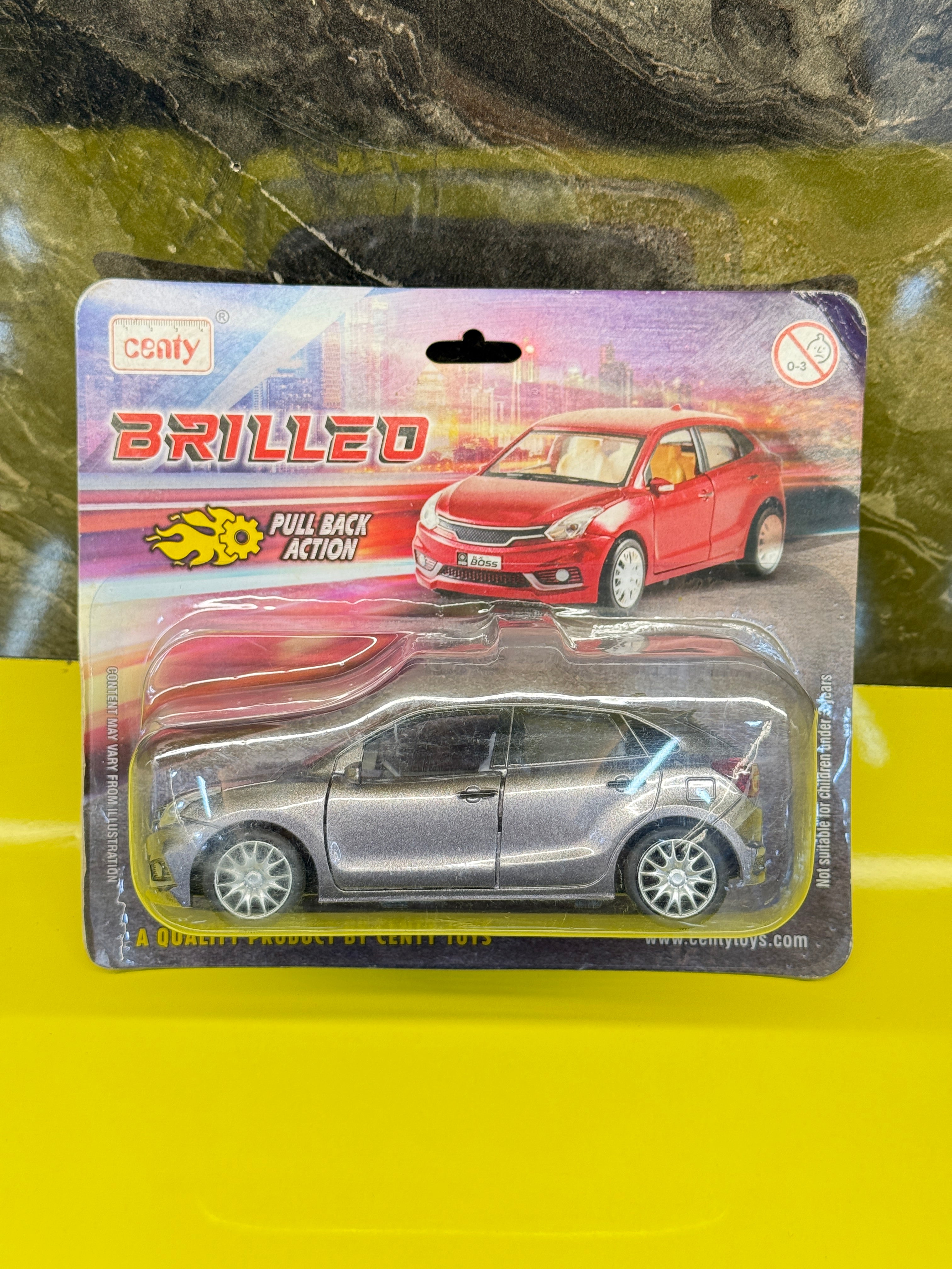 Centy Maruti Suzuki Baleno Grey Pull Back Action Plastic Toy Car