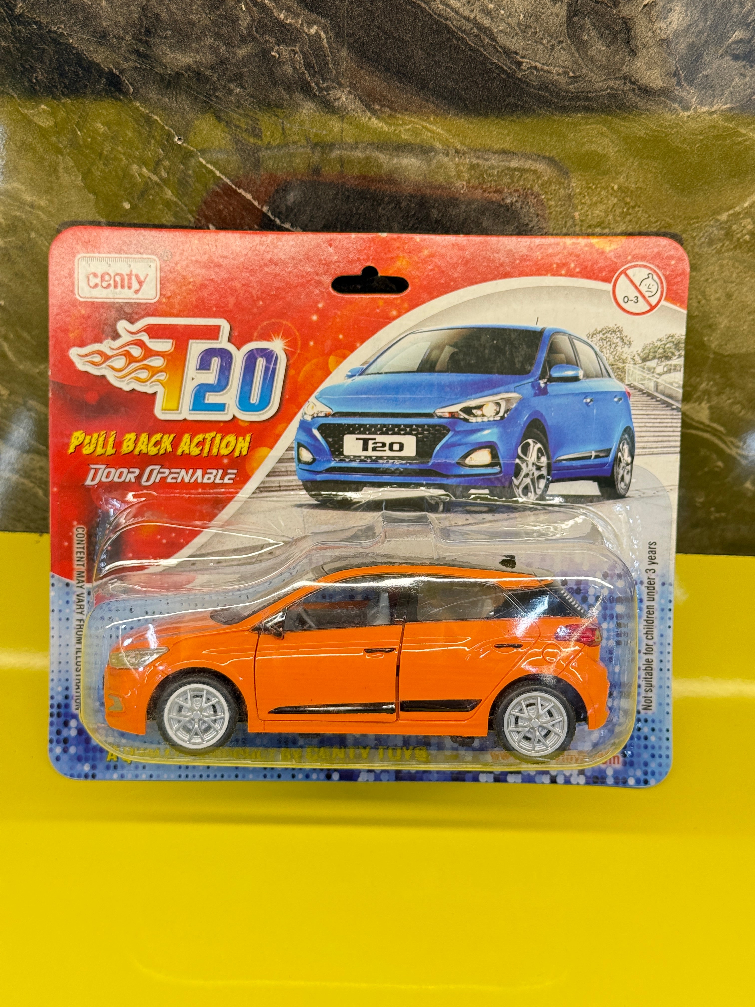 Centy Toys Hyundai i20 Orange Pull Back Action Toy Car with Opening Doors