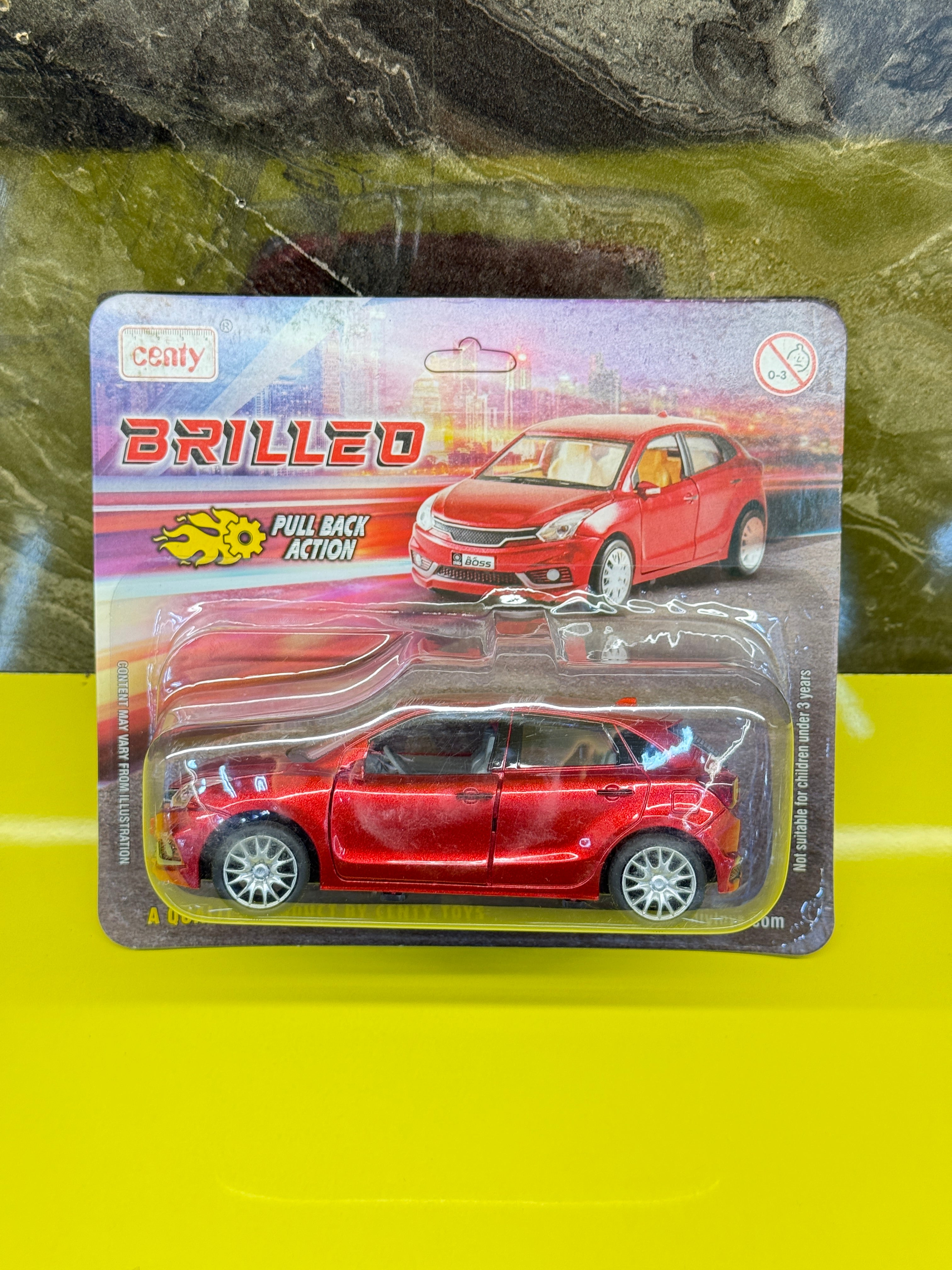 Centy Maruti Suzuki Baleno Red Pull Back Action Plastic Toy Car