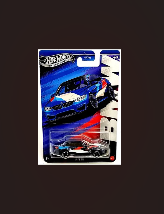 Hot Wheels BMW M4 Silver Series Diecast Metal Toy Car (1:64 Scale, Premium Collectible)