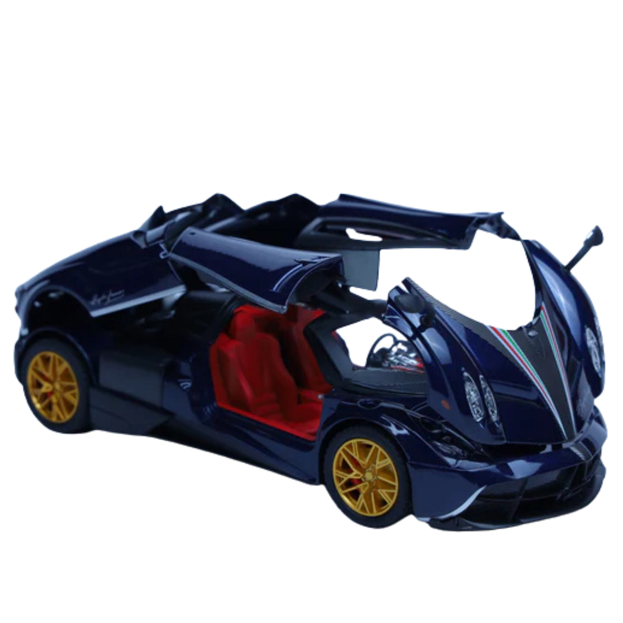 Pagani Huayra Blue 1:24 Scale Diecast Model Car | Openable Doors & Lights | Exotic Hypercar Collectible