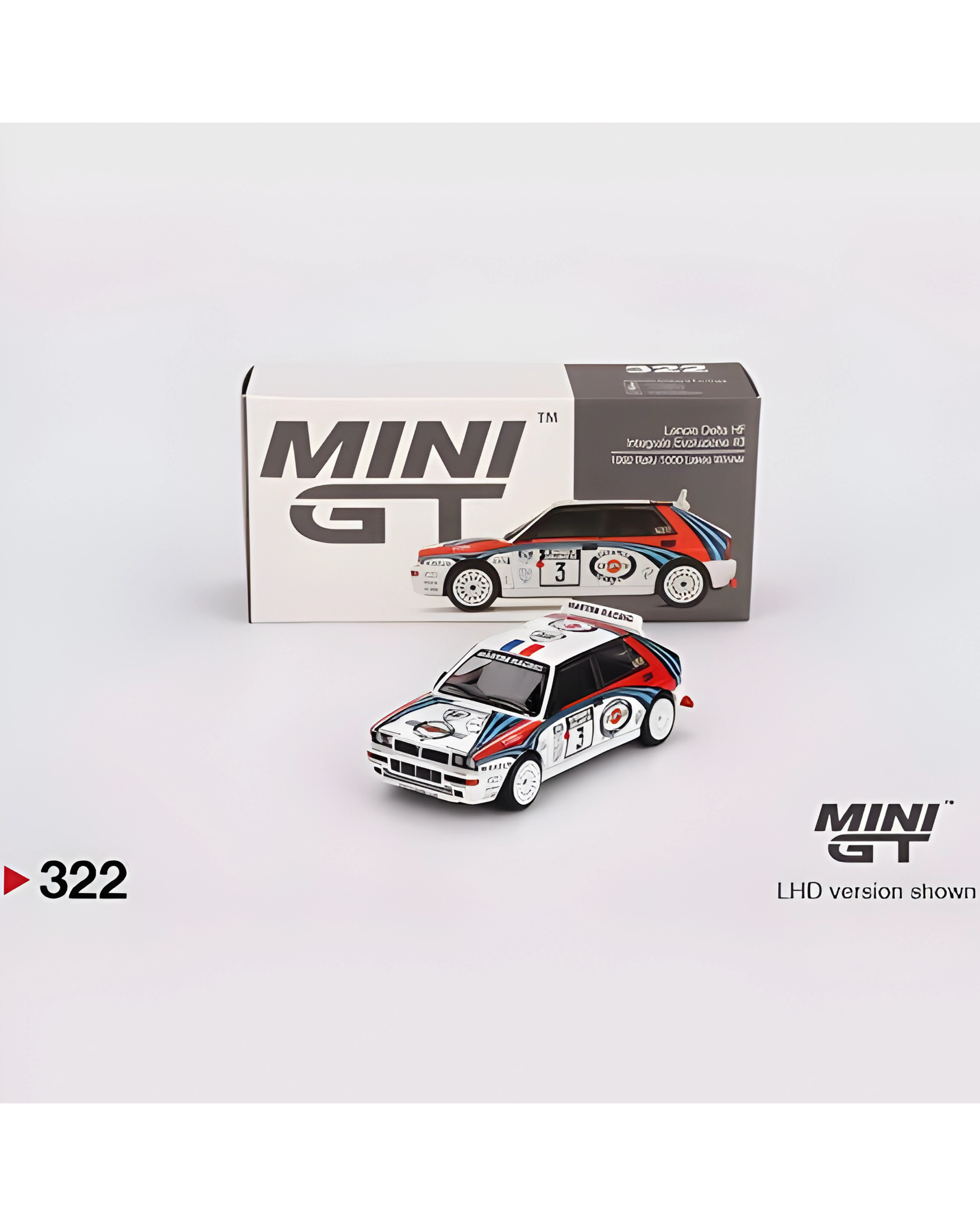 Mini GT Lancia Delta HF Integrale 1989 Rally 1000 Lakes Winner 1:64 Diecast Metal Toy Car – Premium Collectible Model