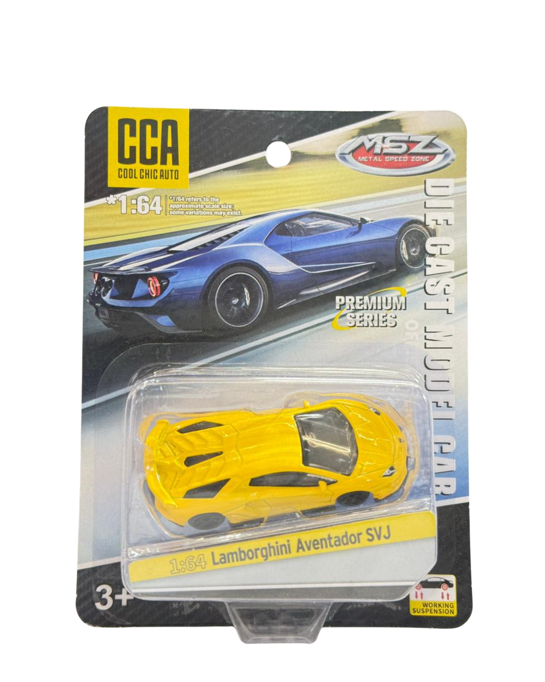 CCA MSZ 1:64 Lamborghini Aventador SVJ Diecast Metal Toy Car – Premium Miniature Model (Yellow)
