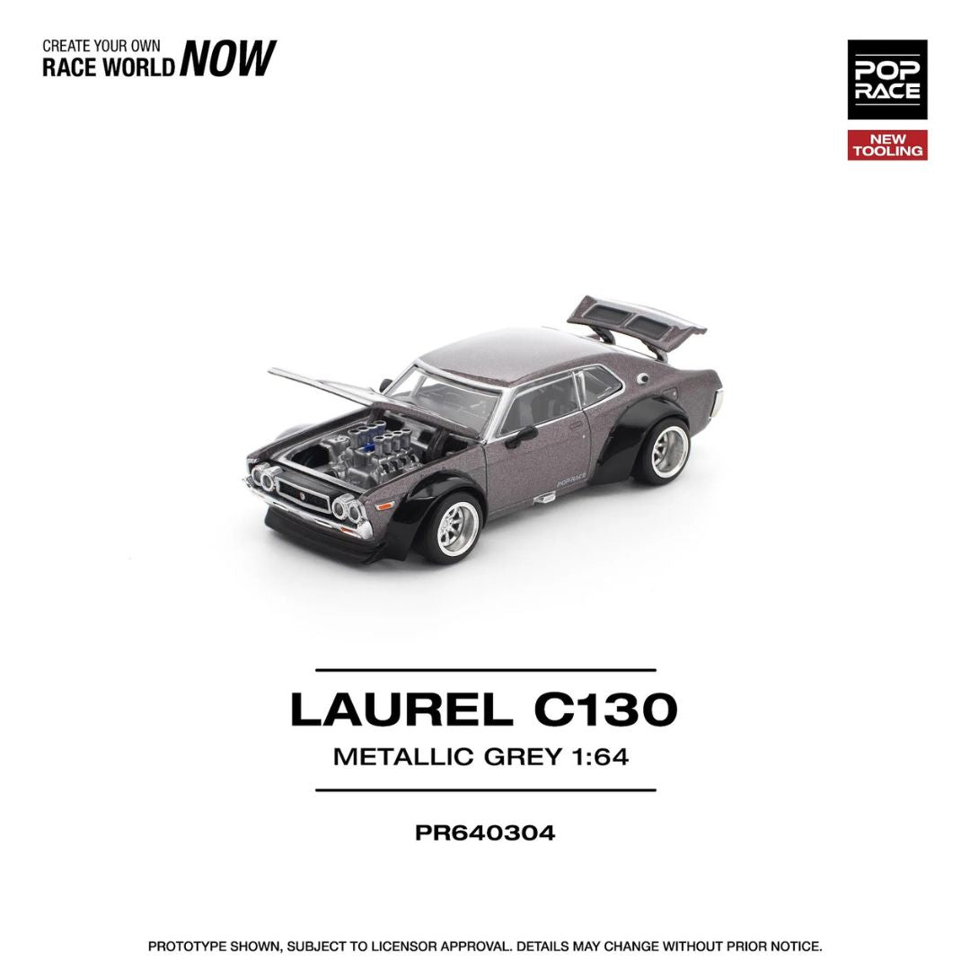 Pop Race Nissan Laurel C130 Metallic Grey PR640304