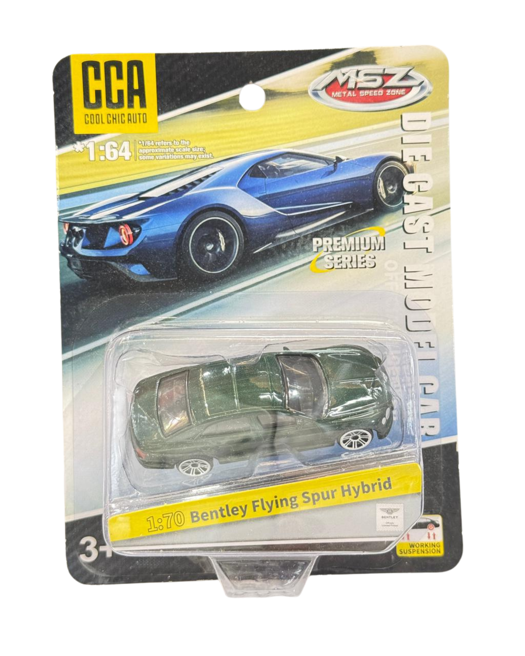 CCA MSZ 1:64 Bentley Flying Spur Hybrid Diecast Metal Toy Car – Premium Miniature Model (Green)