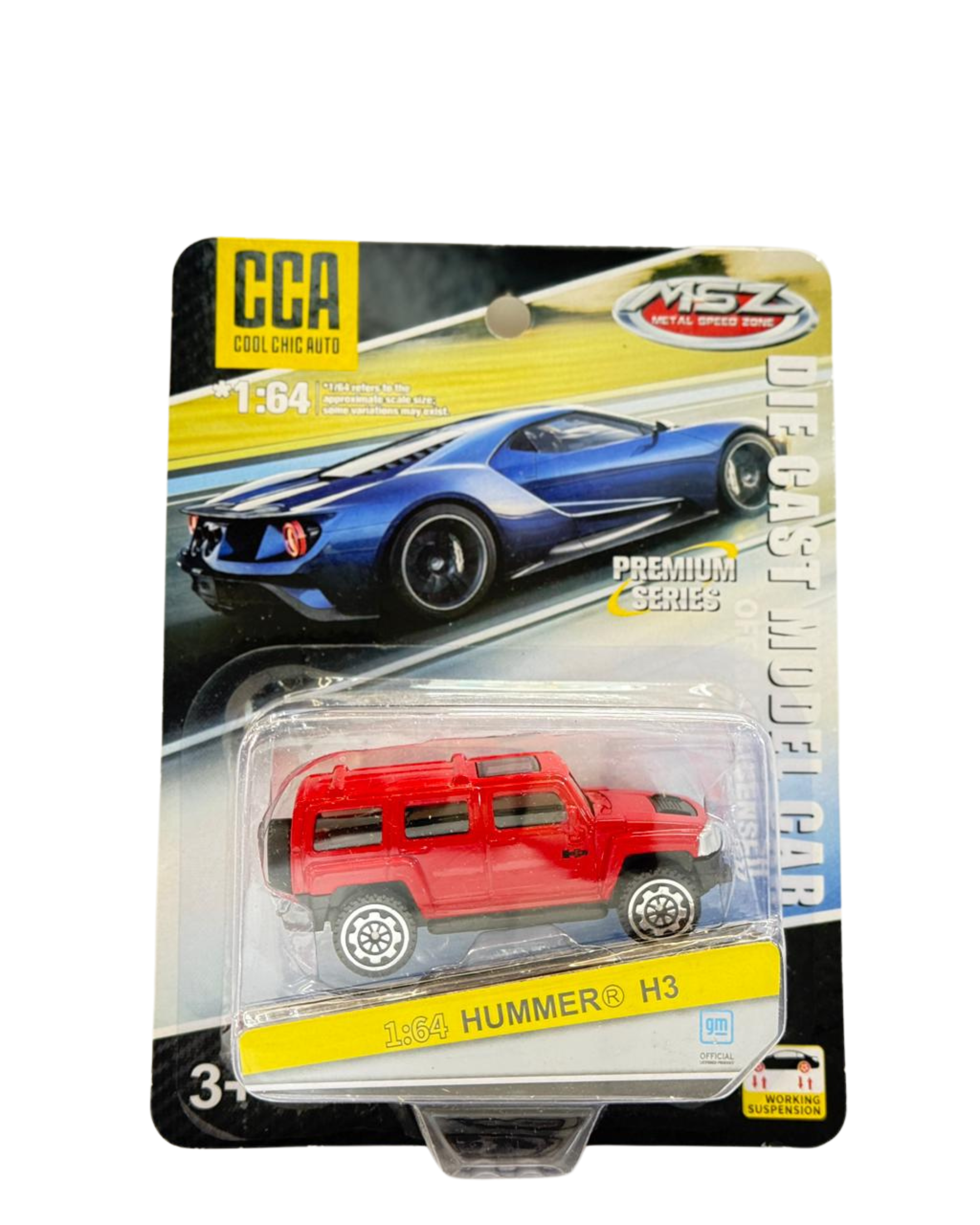 CCA MSZ 1:64 HUMMER H3 Diecast Metal Toy Car – Premium Miniature SUV Model (Red)
