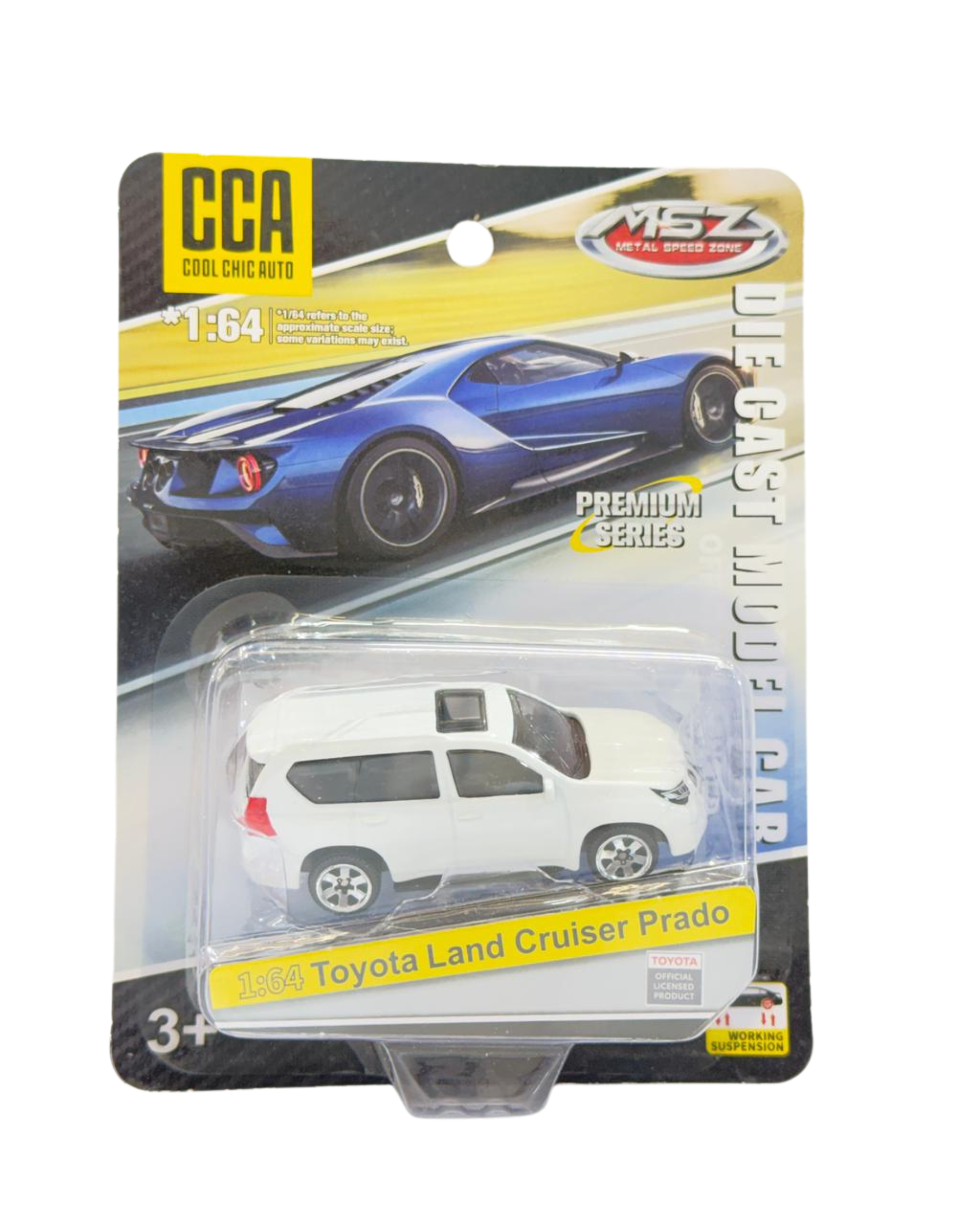 CCA MSZ 1:64 Toyota Land Cruiser Prado Diecast Metal Toy Car – Premium Mini SUV Model (White)