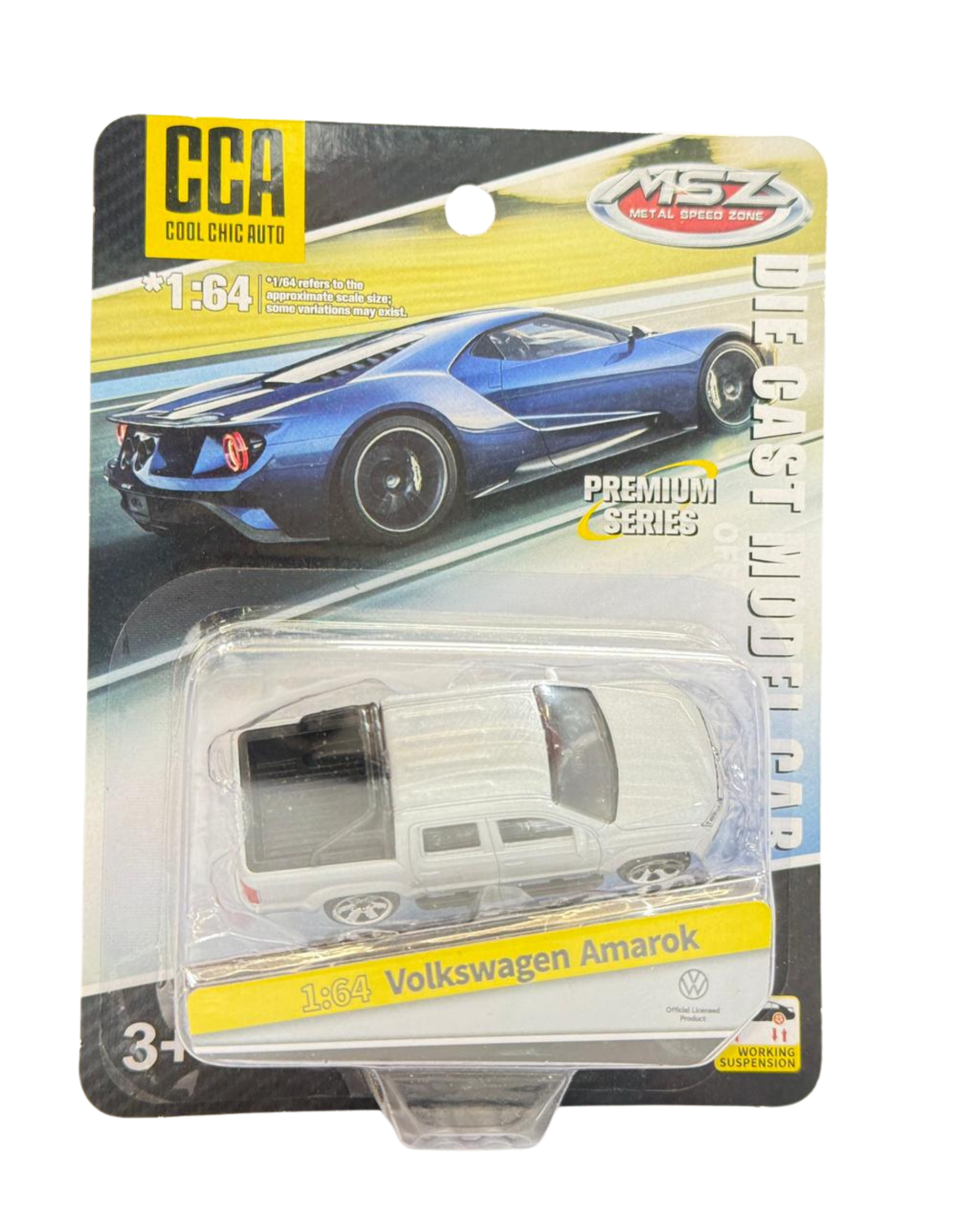 CCA MSZ 1:64 Volkswagen Amarok Diecast Metal Toy Pickup Truck – Premium Scale Model (White)
