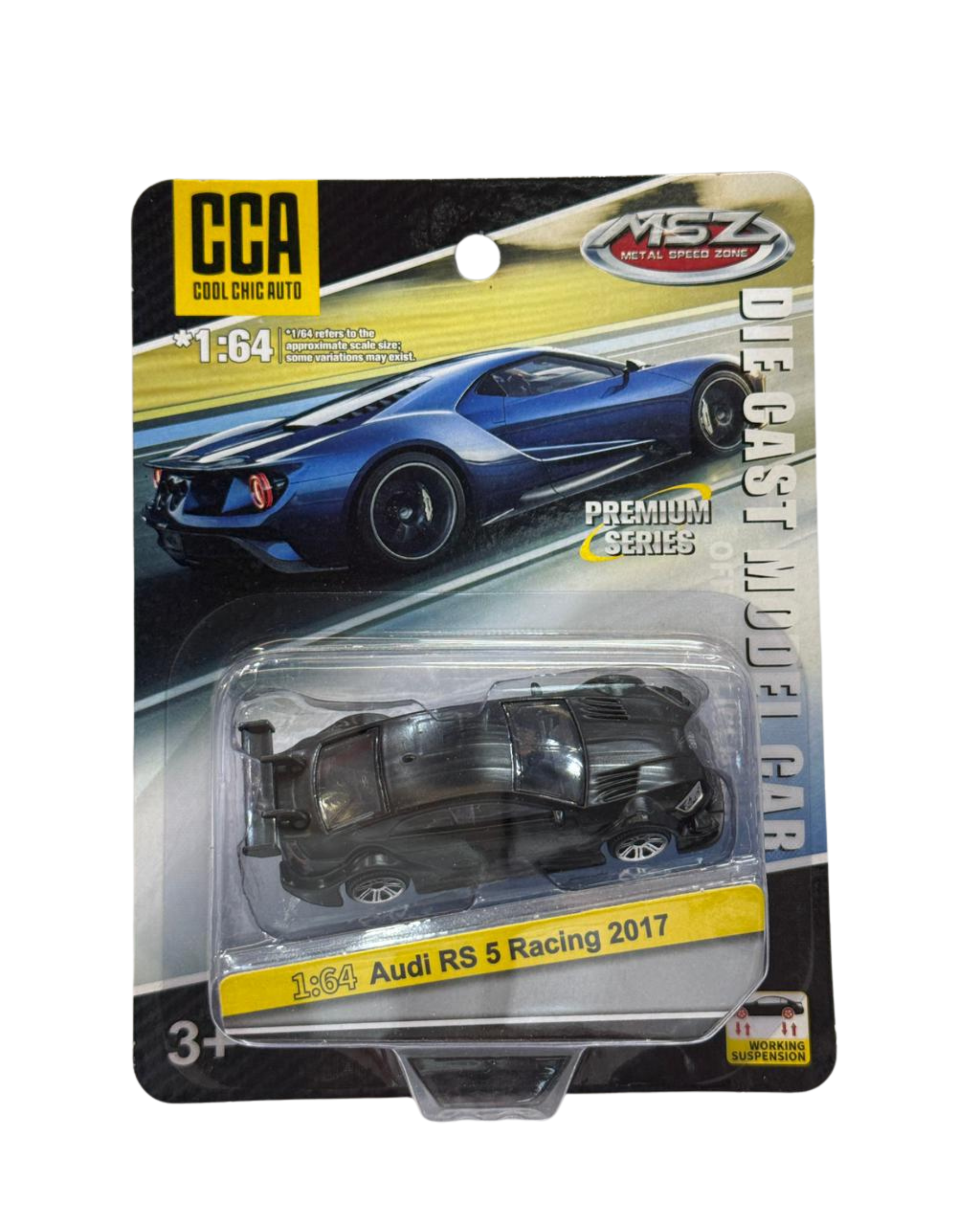CCA MSZ 1:64 Audi RS 5 Racing 2017 Diecast Metal Toy Car – Premium Miniature Sports Car (Black)