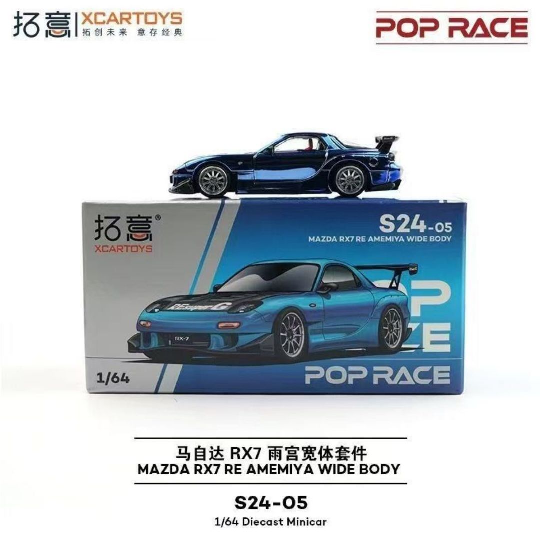 Pop Race Mazda RX-7 RE Amemiya Wide Body Blue – S24-05