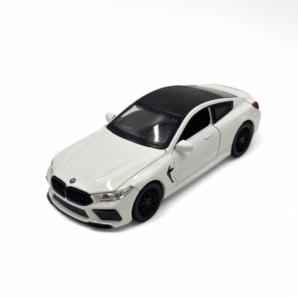 Premium BMW M Series Diecast Metal Toy Car – 1:32 Scale Pull-Back Model with Opening Doors (White)