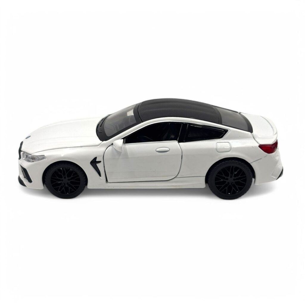 Premium BMW M Series Diecast Metal Toy Car – 1:32 Scale Pull-Back Model with Opening Doors (White)