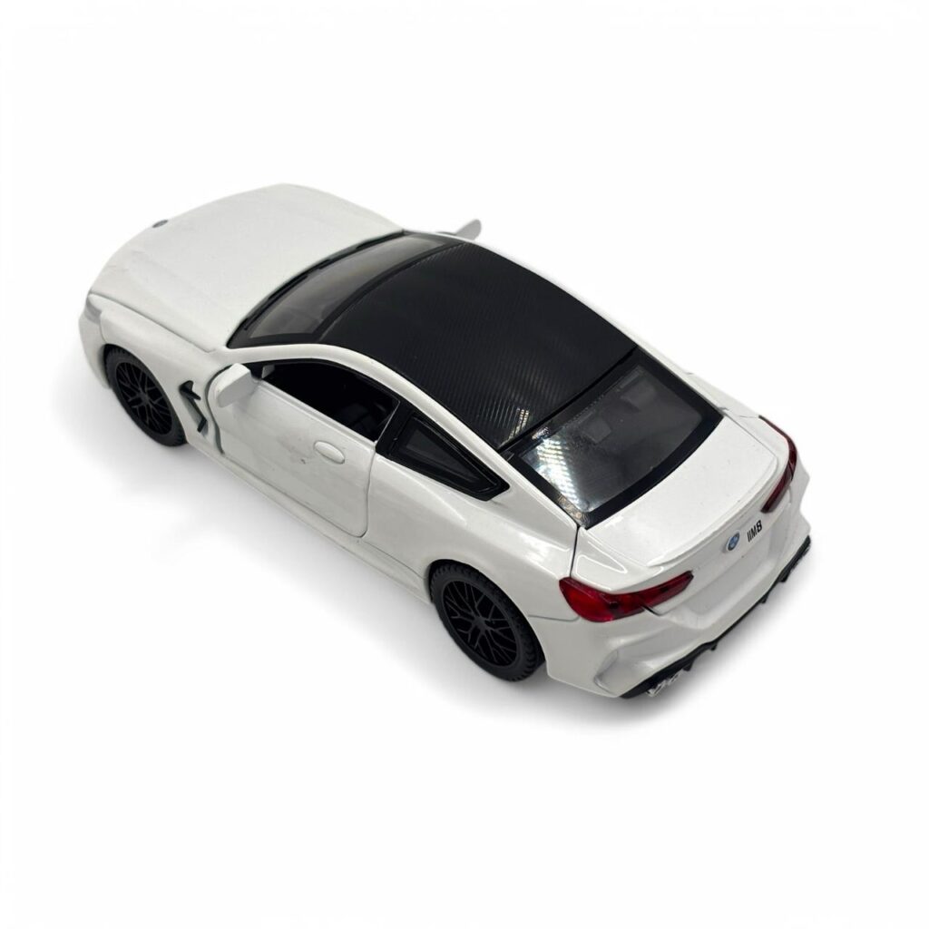 Premium BMW M Series Diecast Metal Toy Car – 1:32 Scale Pull-Back Model with Opening Doors (White)