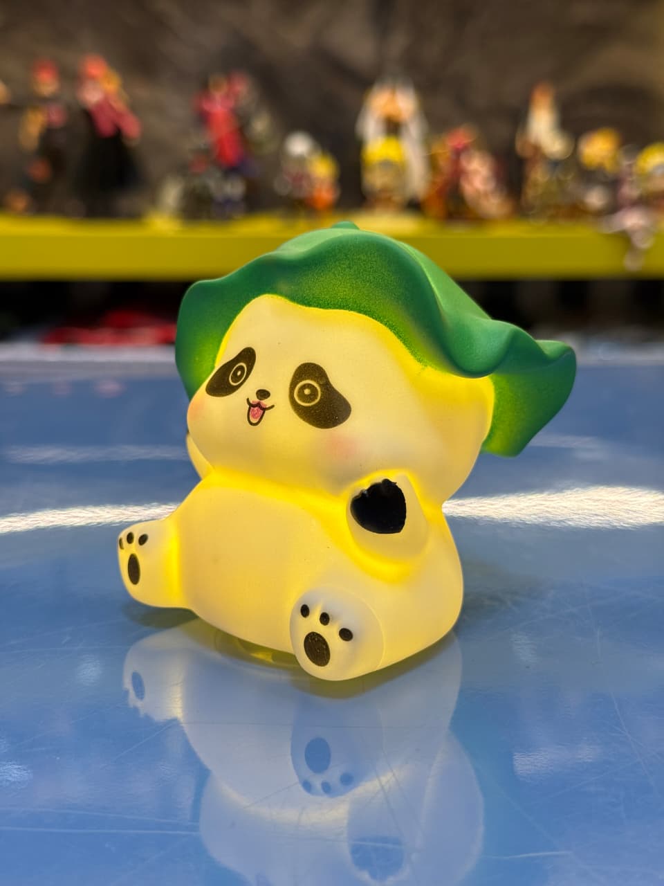 Cute Leaf-Panda LED Night Lamp for Kids – Soft Glow Silicone Bedside Light Toy (Premium Quality)