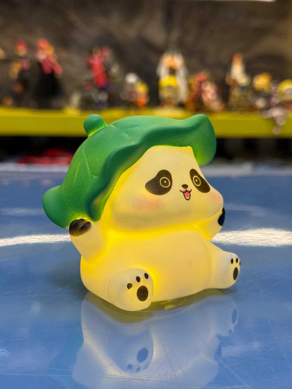 Cute Leaf-Panda LED Night Lamp for Kids – Soft Glow Silicone Bedside Light Toy (Premium Quality)