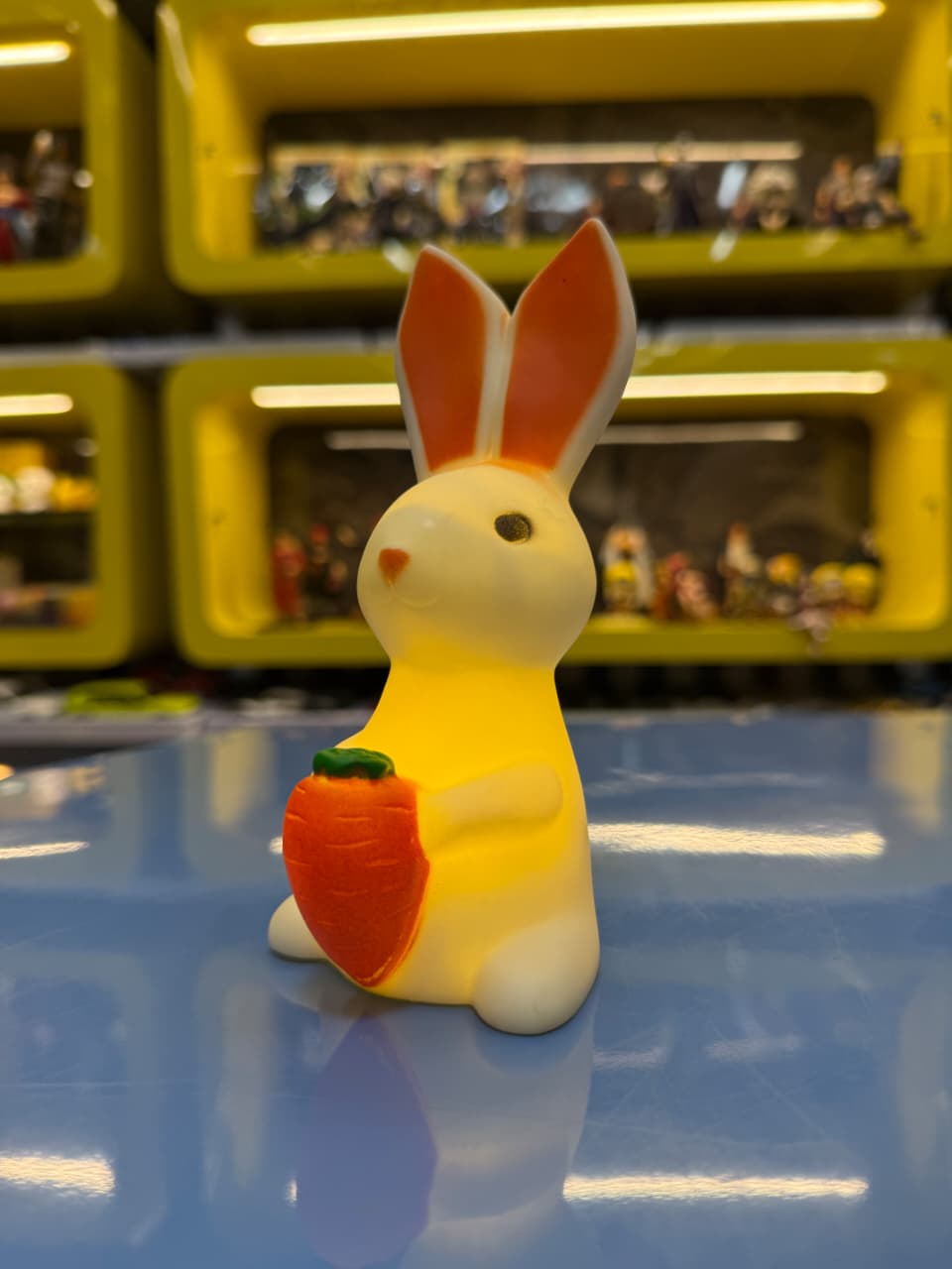 Cute Bunny LED Night Lamp for Kids – Soft Glow Silicone Bedside Light Toy (Carrot Holding Design, Premium Quality)