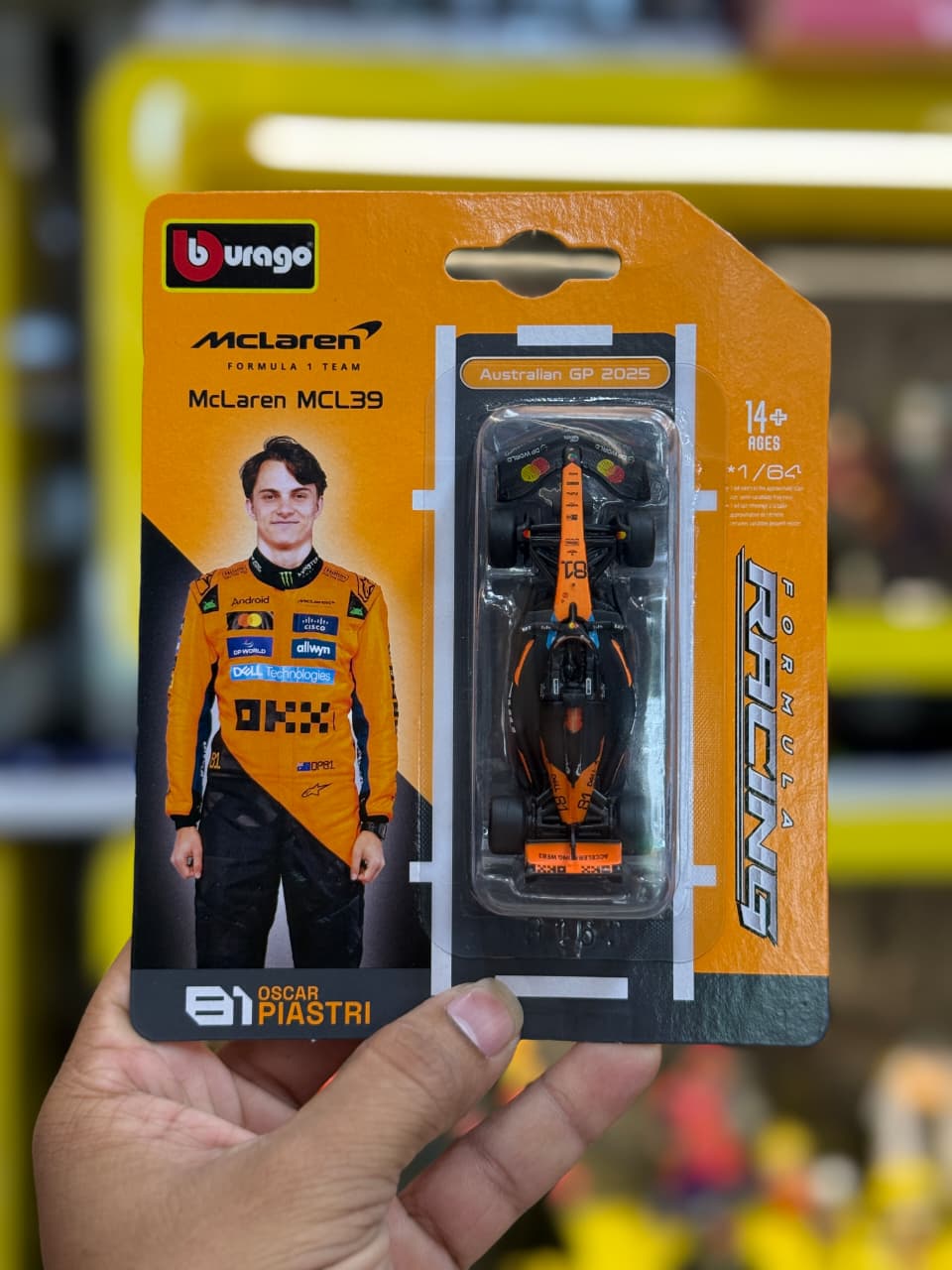 Bburago McLaren MCL39 Oscar Piastri Australian GP 2025 Edition 1:64 Diecast Metal Toy Car – Premium Formula 1 Collectible