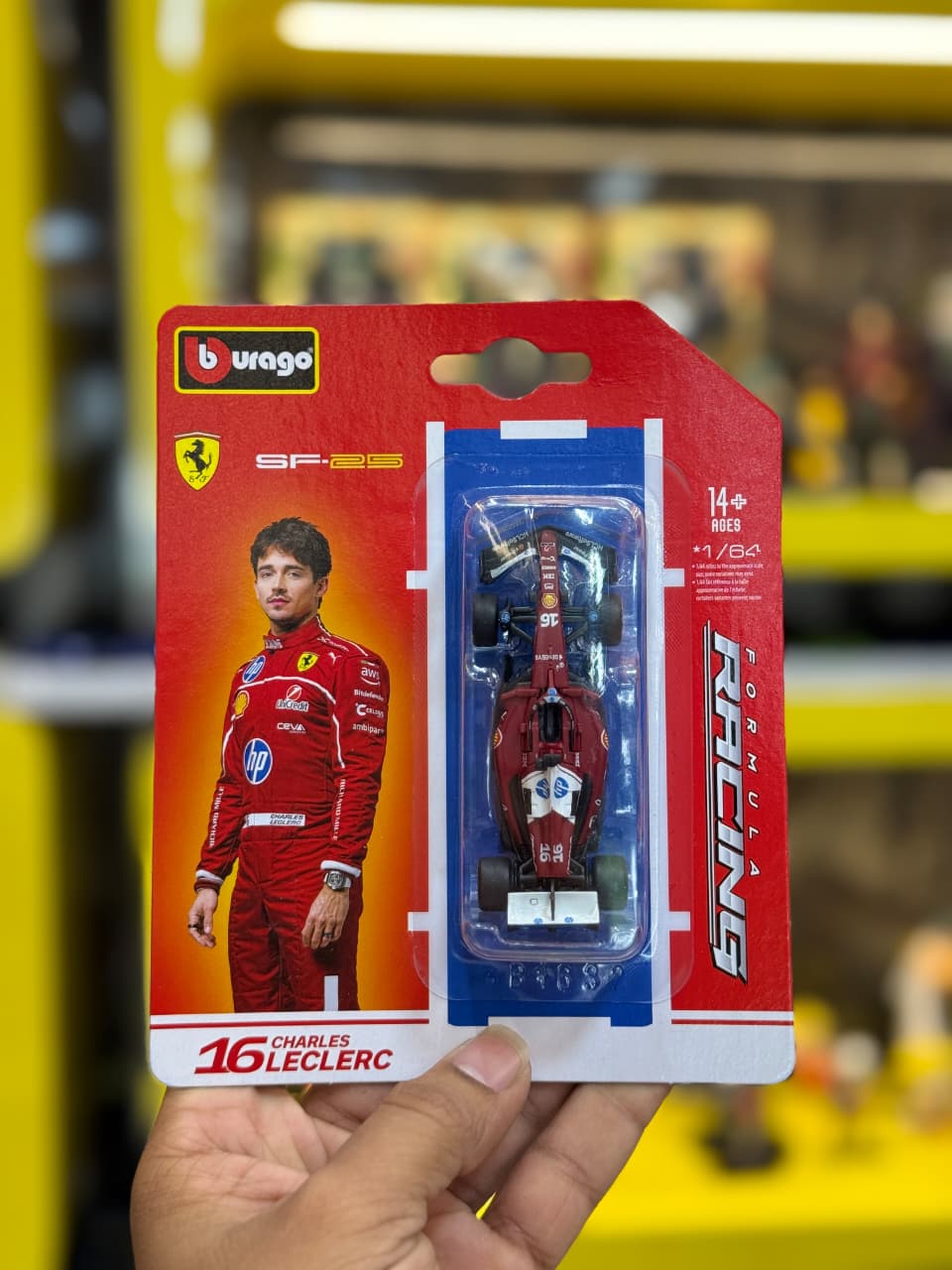 Bburago Ferrari SF-25 Charles Leclerc 1:64 Diecast Metal Toy Car – Premium Formula Racing Collectible Model
