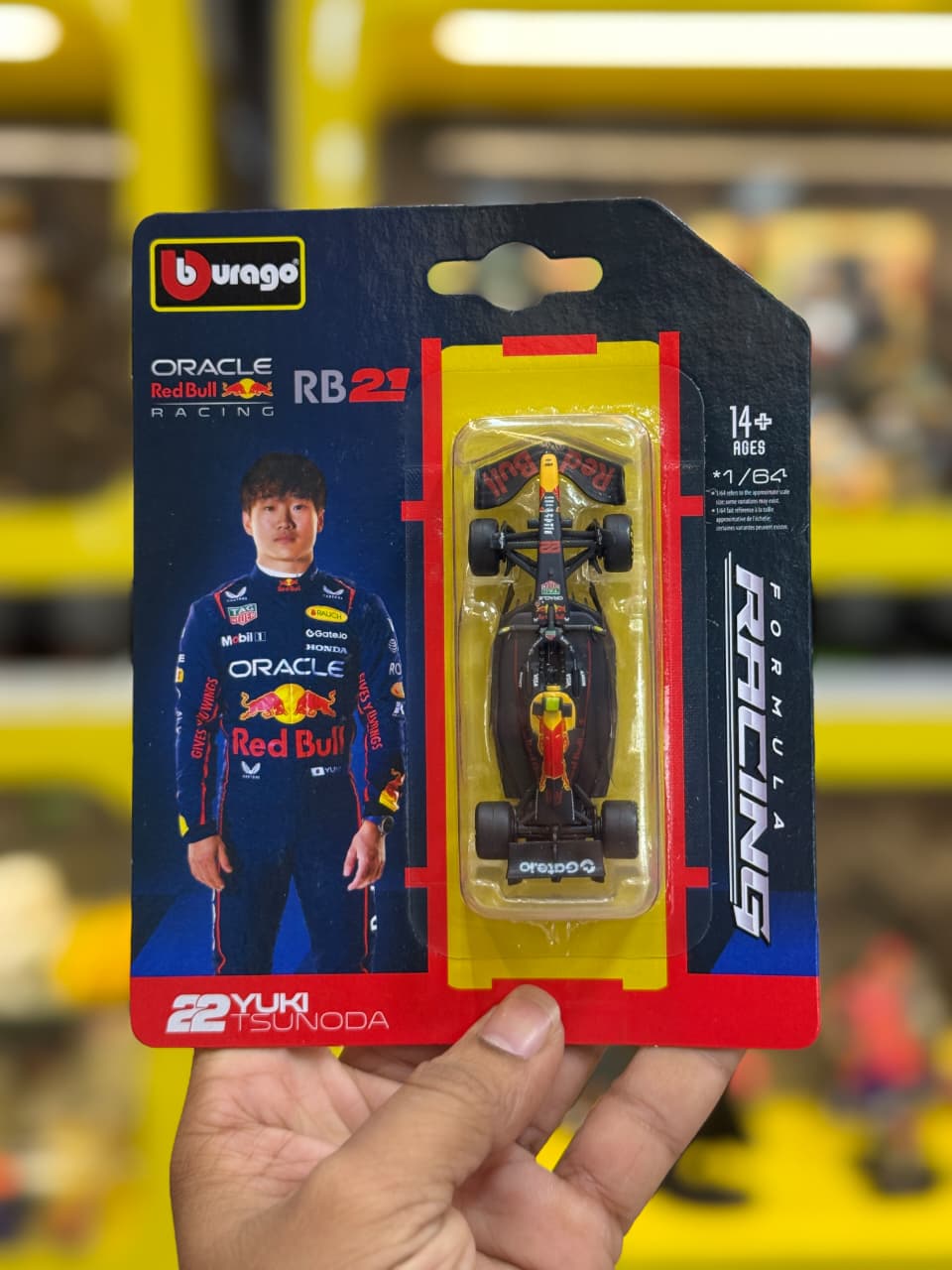 Bburago Oracle Red Bull Racing RB21 Yuki Tsunoda 1:64 Diecast Metal Toy Car – Premium Formula Racing Collectible Model
