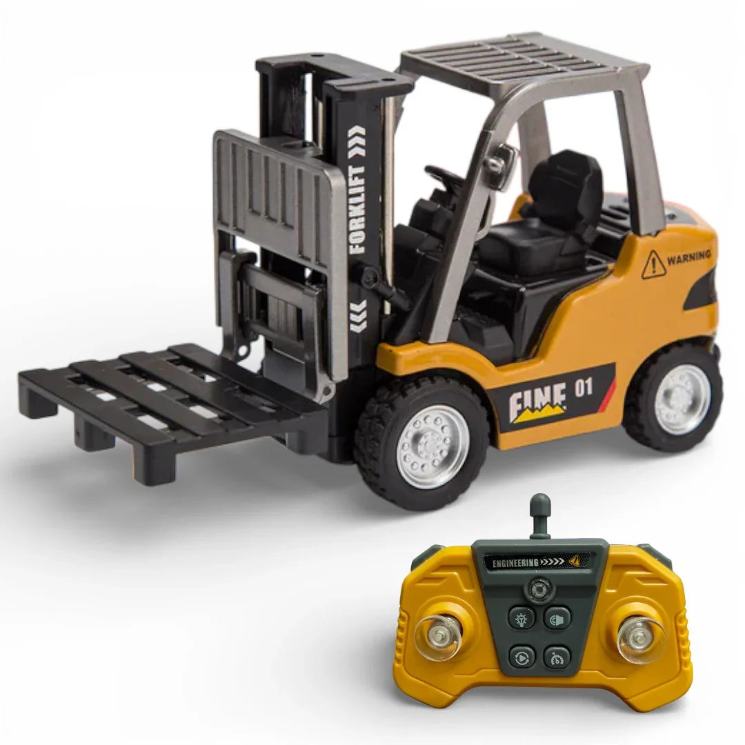 Trasped 1:64 Scale RC Forklift Diecast Metal Construction Toy Vehicle with Remote Control