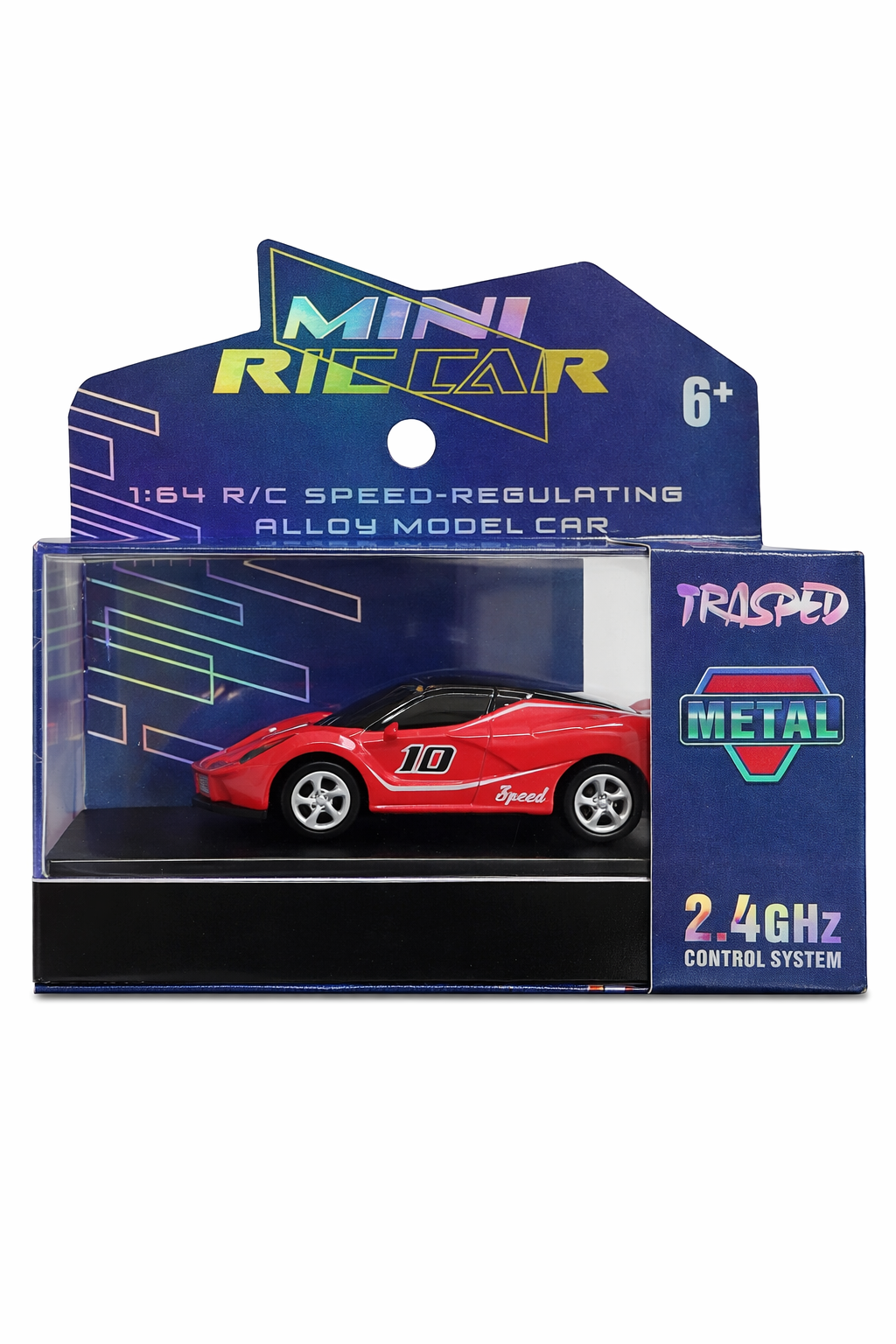 Trasped Ferrari Mini RC Supercar 1:64 Scale – 2.4GHz Remote Control Metal Toy Car (Red)