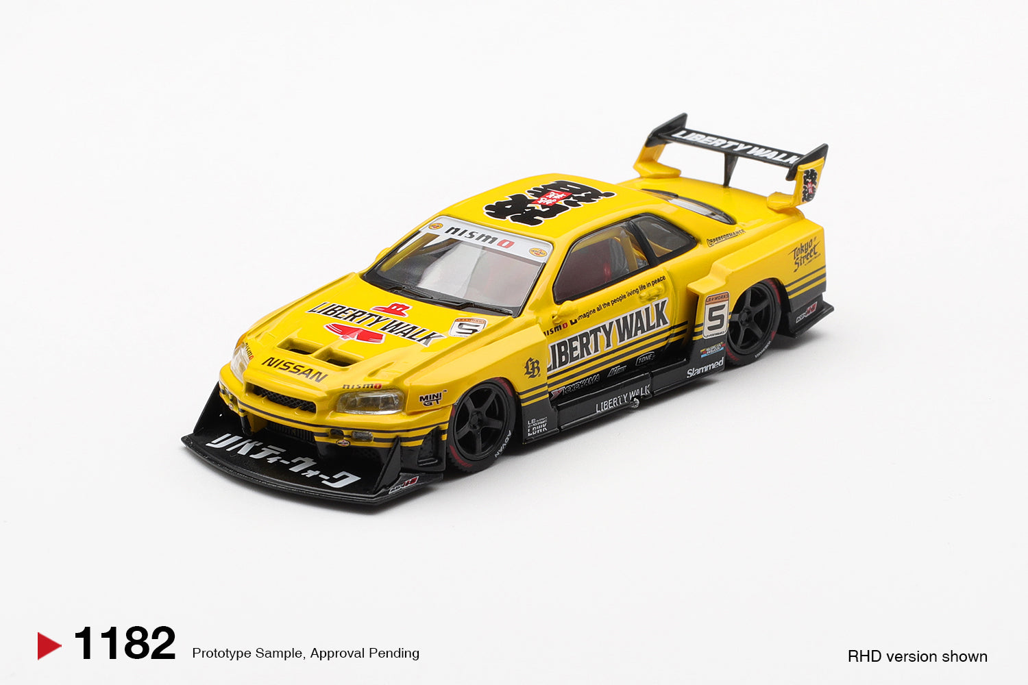 Mini GT Nissan LB-ER34 Super Silhouette Sport Yellow - MGT01182-R  - Box Version