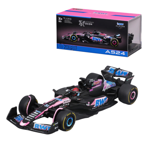 Bburago BWT Alpine A524 #31 Formula Racing 1:43 Scale Diecast Metal Toy Car Model