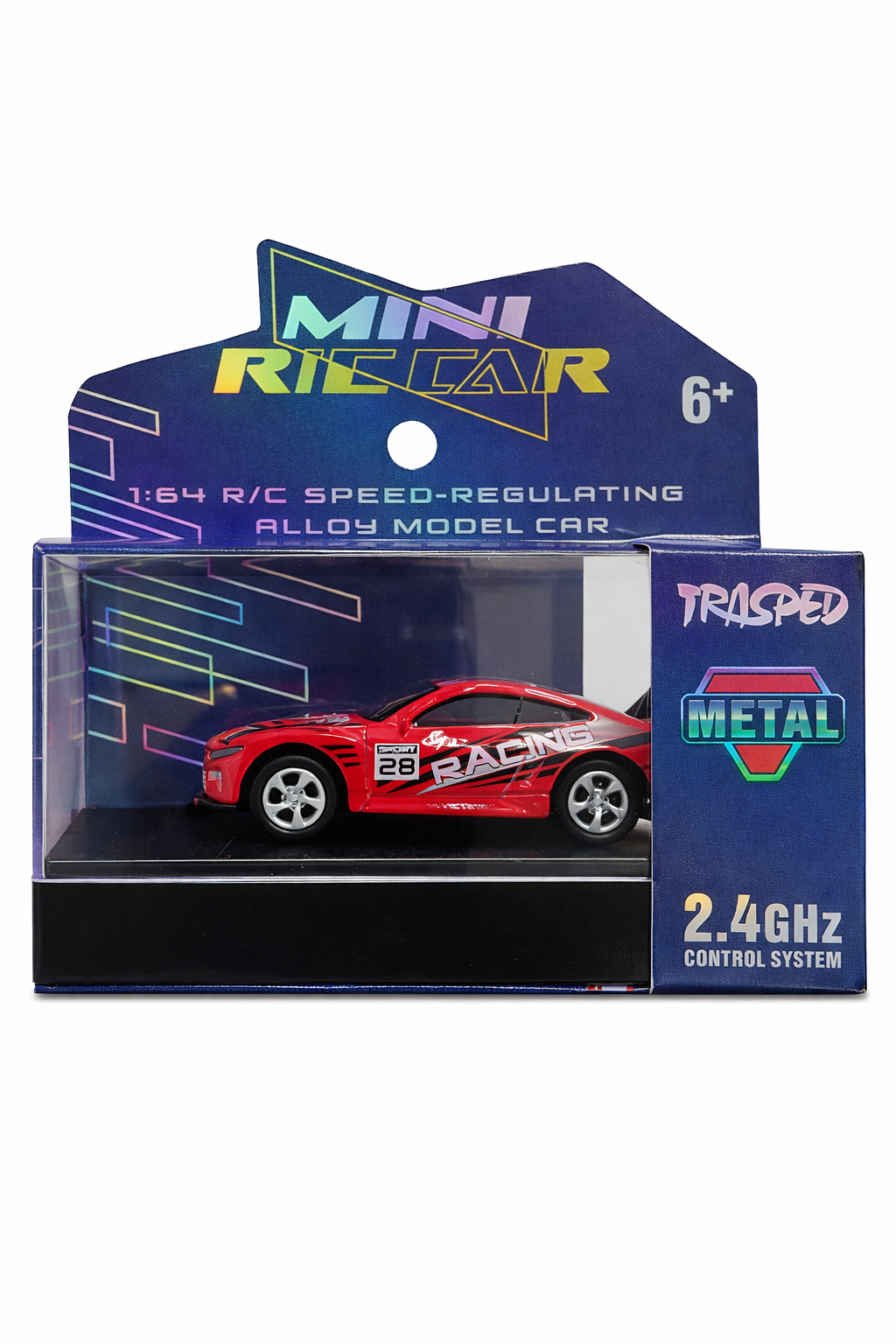 Trasped BMW Mini RC Sports Car 1:64 Scale – 2.4GHz Remote Control Metal Toy Car (Red)