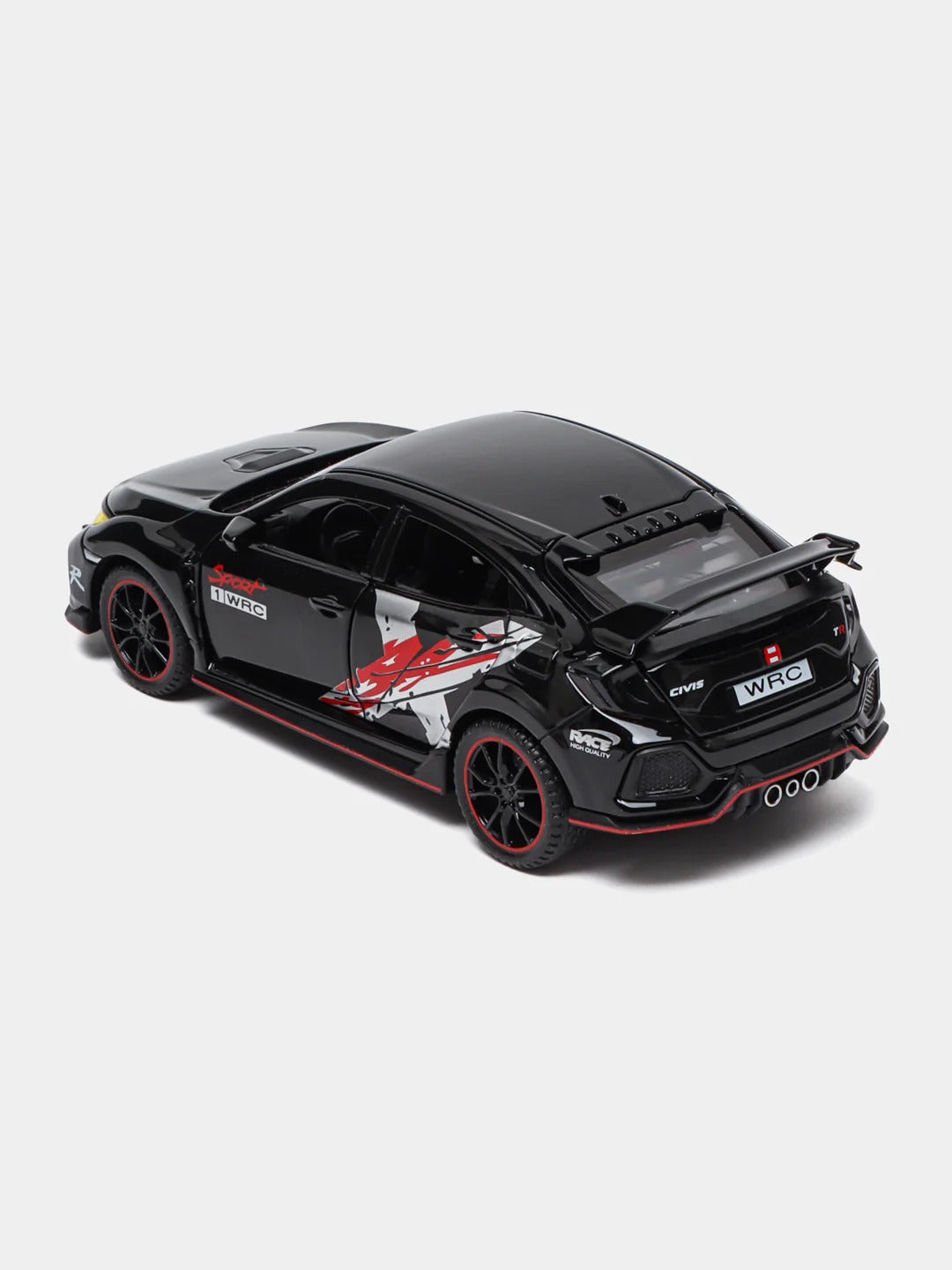 Honda Civic black 1:32 Scale Diecast Model Car | Working Lights & Doors | Premium Metal Collectible
