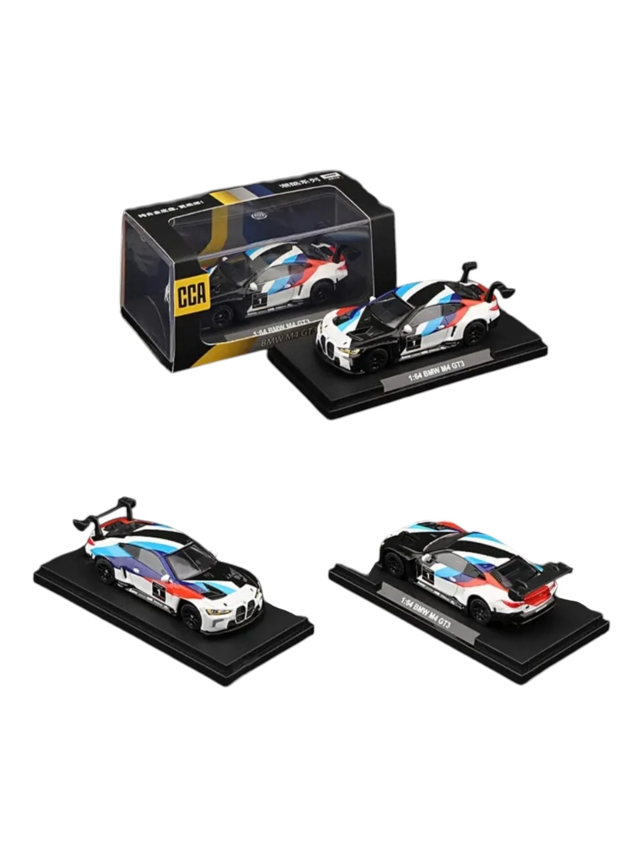 CCA BMW M4 GT3 Motorsport Livery 1:64 Scale Diecast Metal Toy Car with Display Base